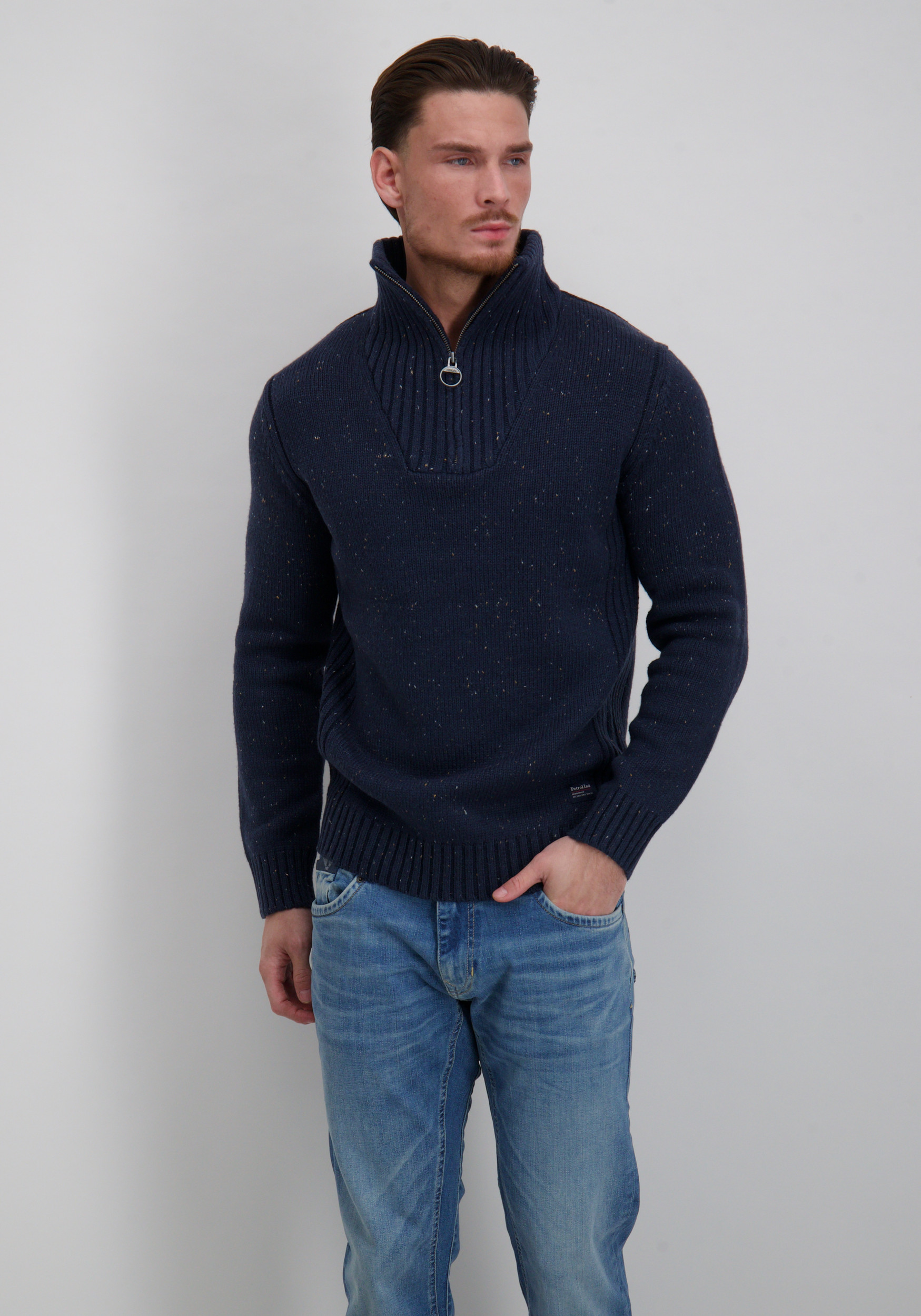 Petrol Trui M-3050-KWC258 Donker blauw