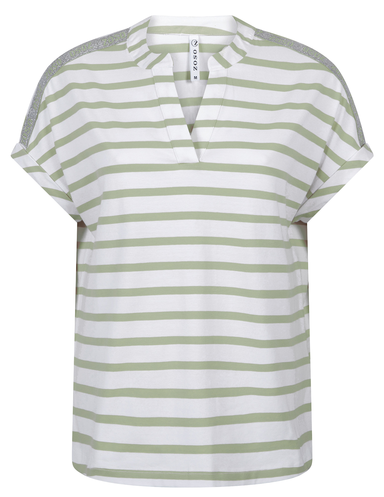 Zoso T-shirt Gestreept 252Marit Midden groen