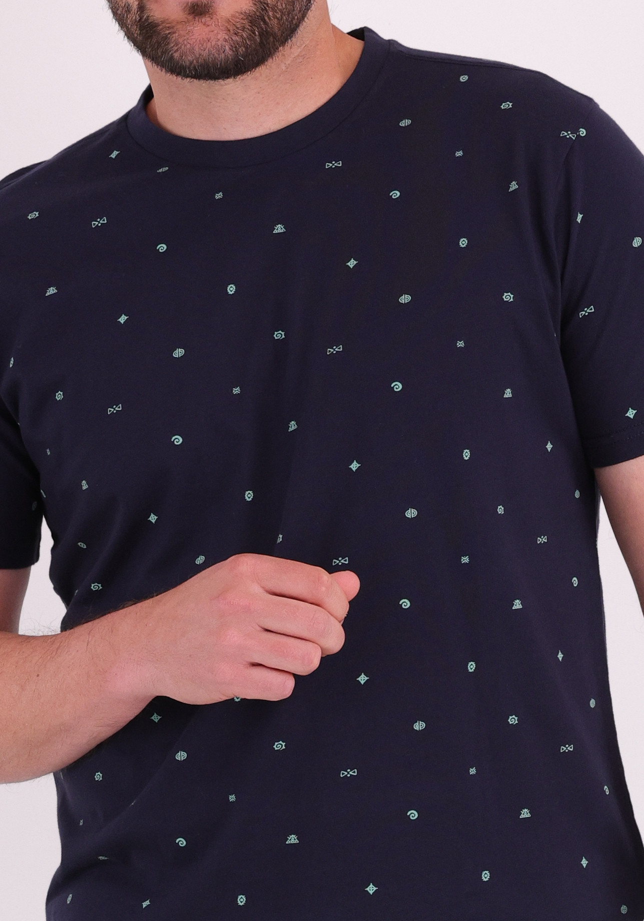Petrol T-shirt M-1060-TSR131 Donker blauw