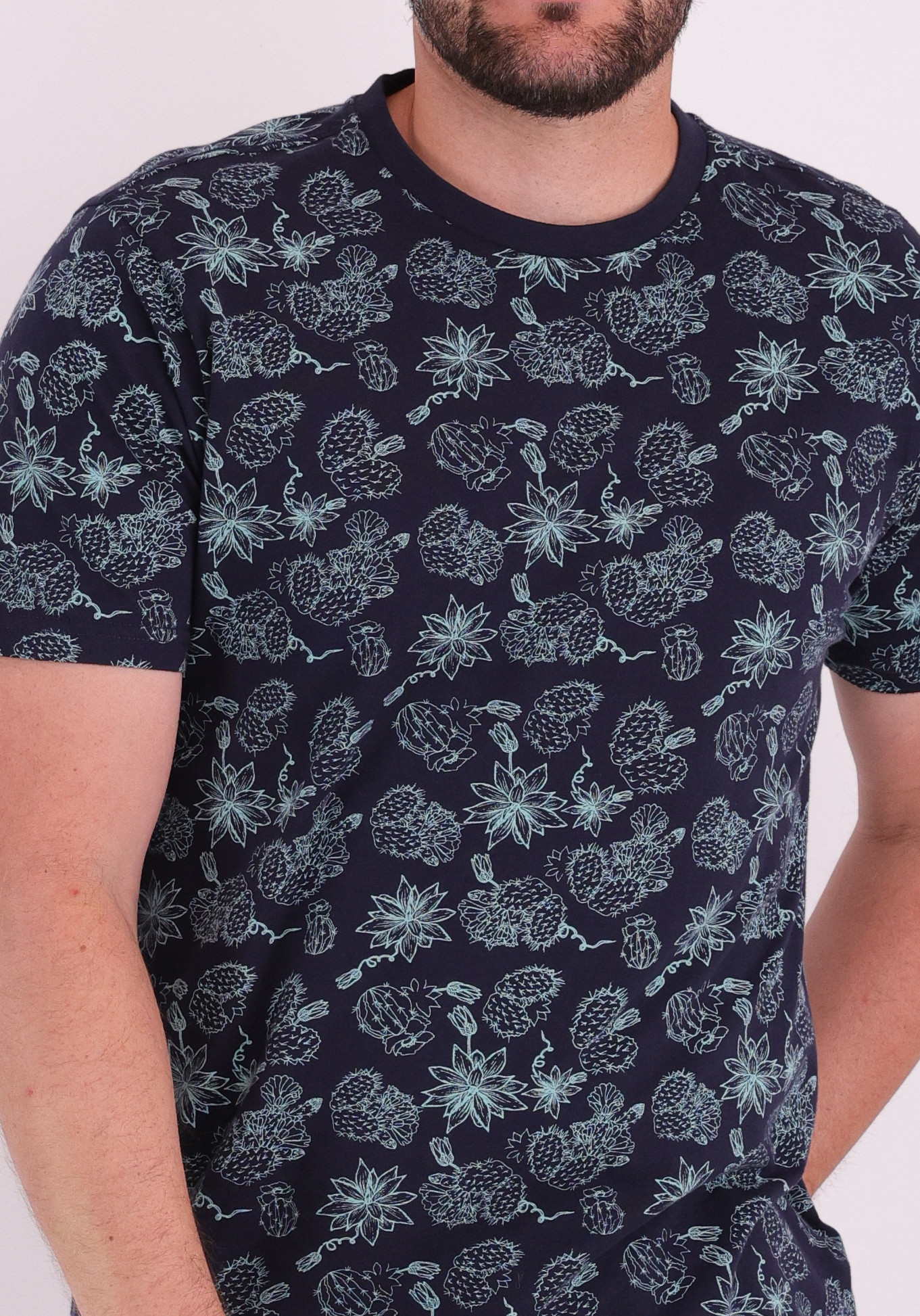 Petrol T-shirt M-1060-TSR264 Donker blauw