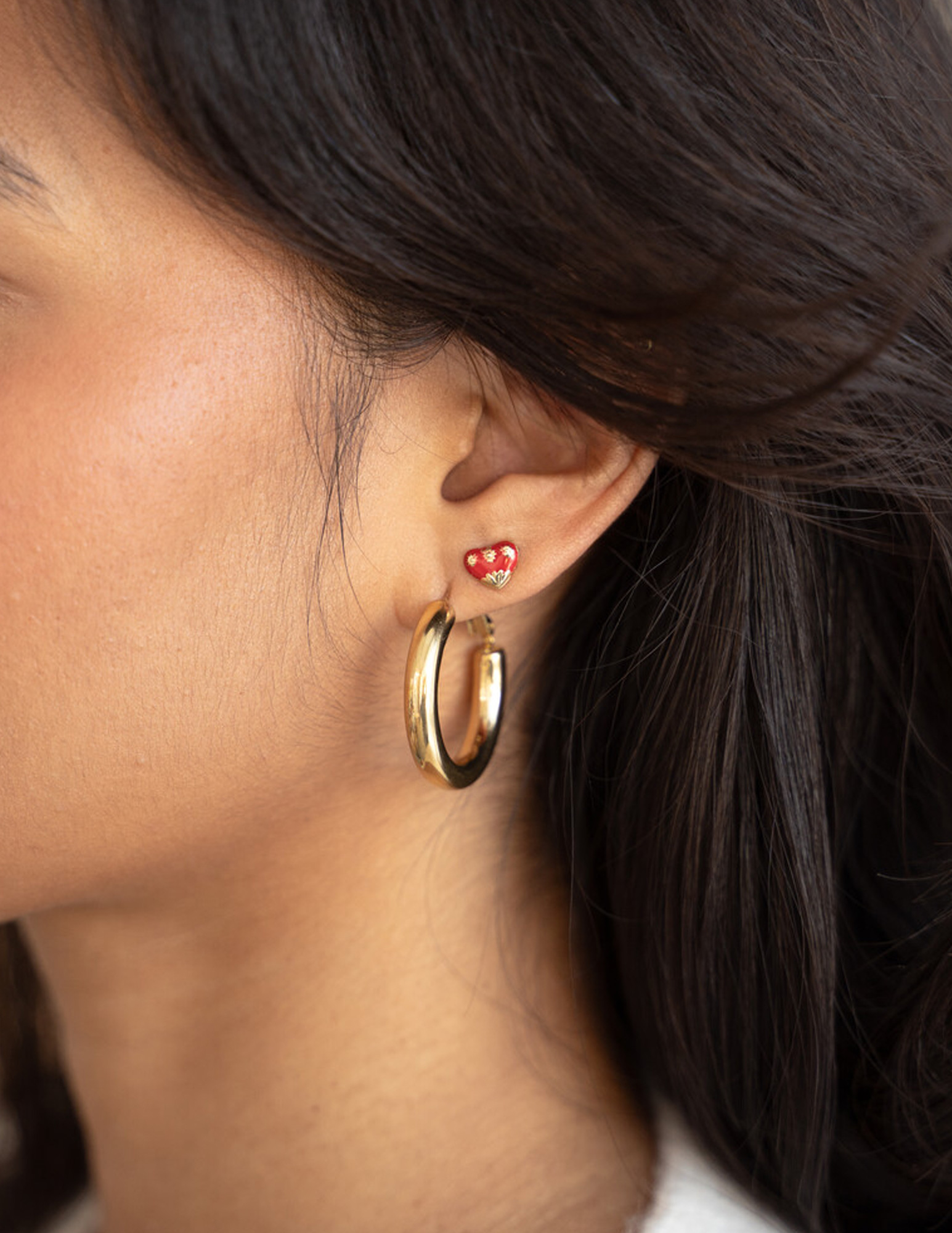 My Jewellery Studs rood mini hart MJ12094 Goud