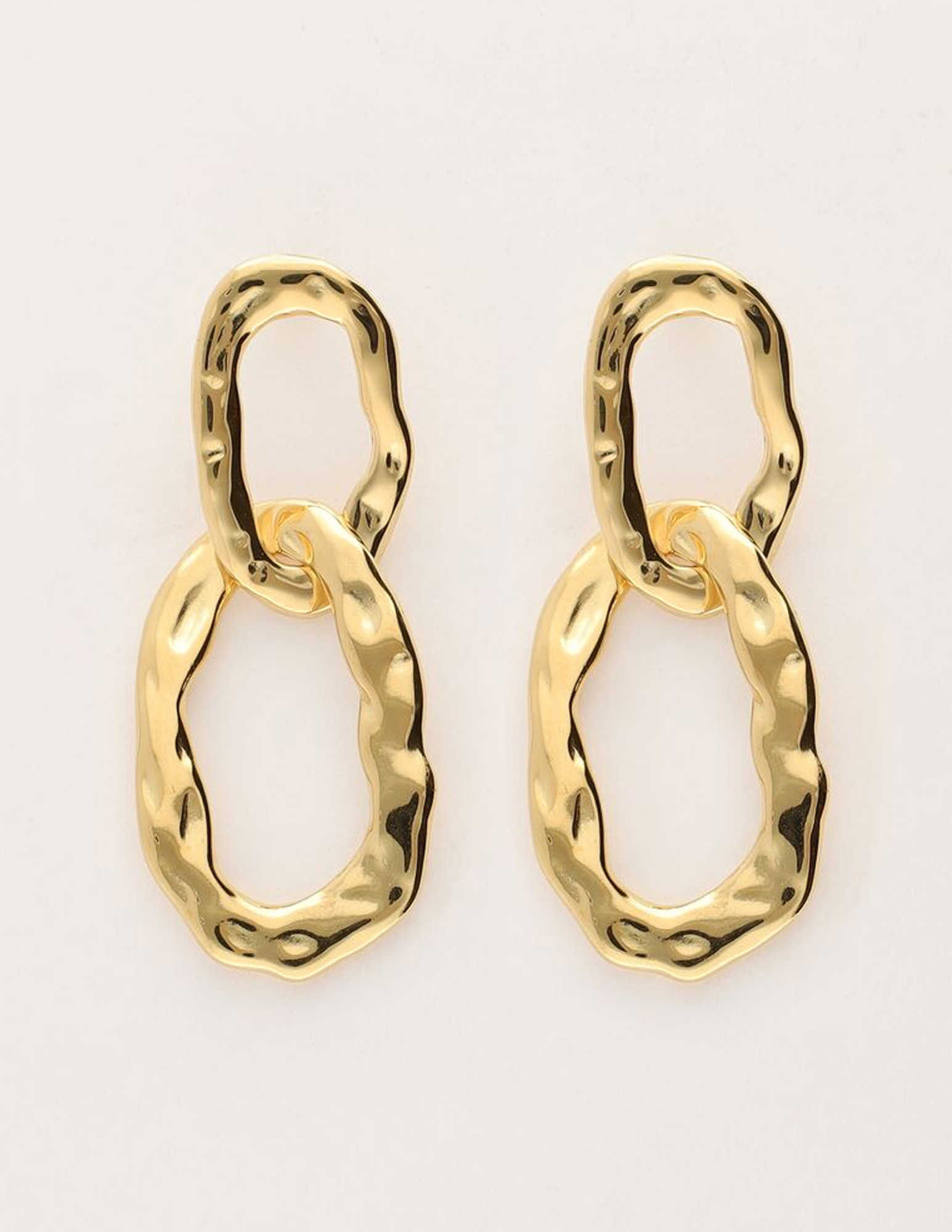 My Jewellery Oorbellen met dubbele ovalen ringen MJ11044 Goud