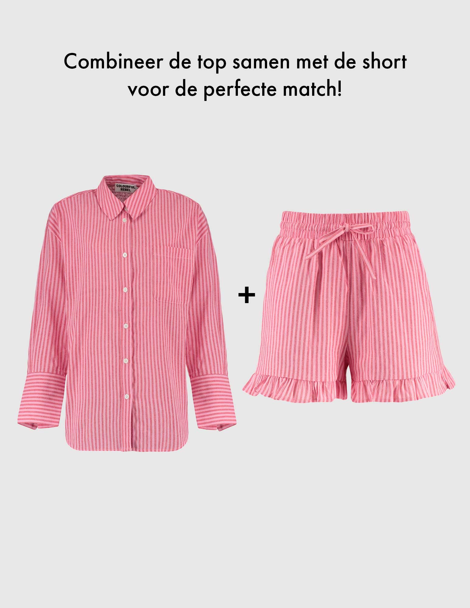 Colourful Rebel Korte broek Sensa Striped WS116919 Rood