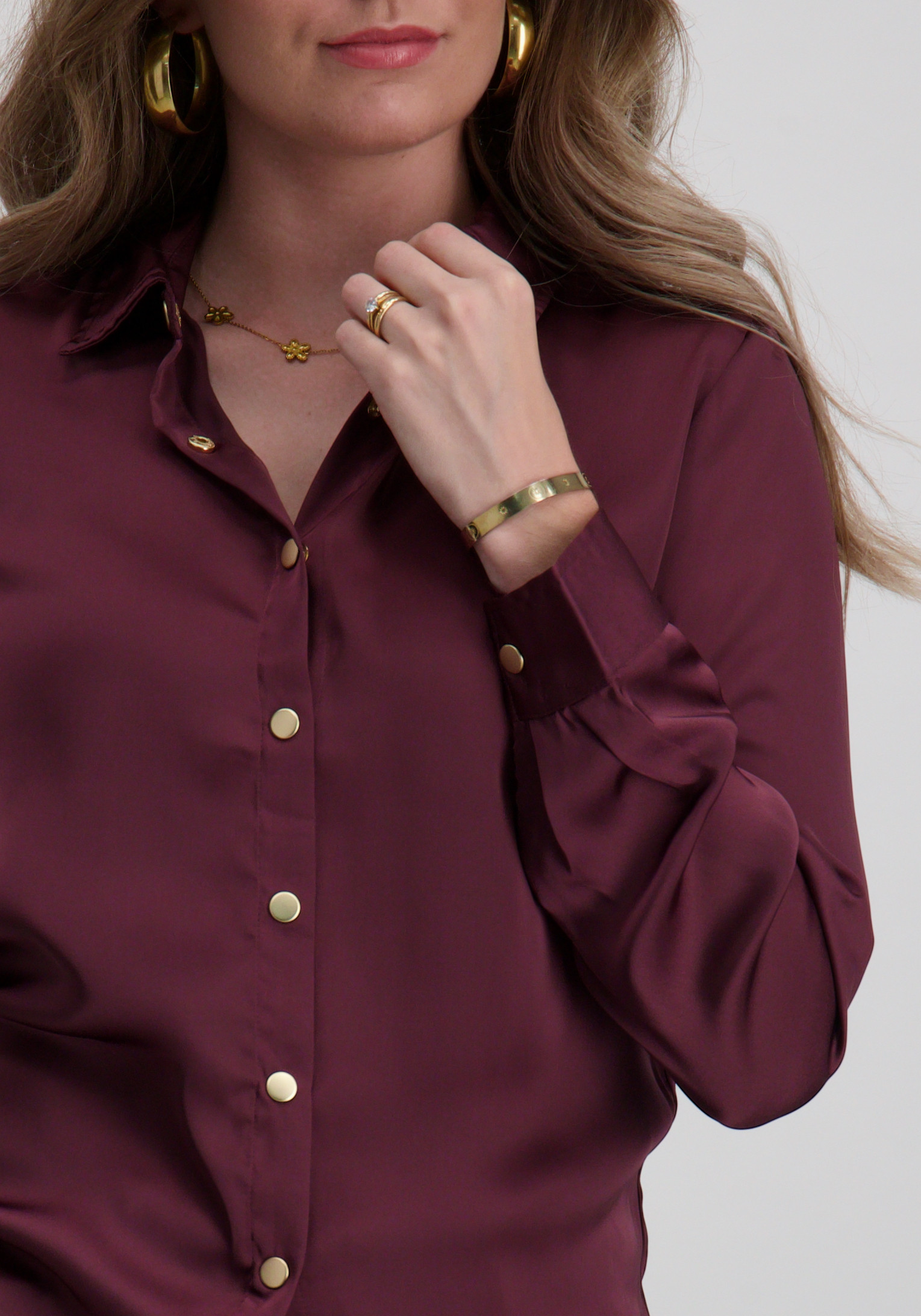 Only Blouse Zora satin 15356386 Bordeaux