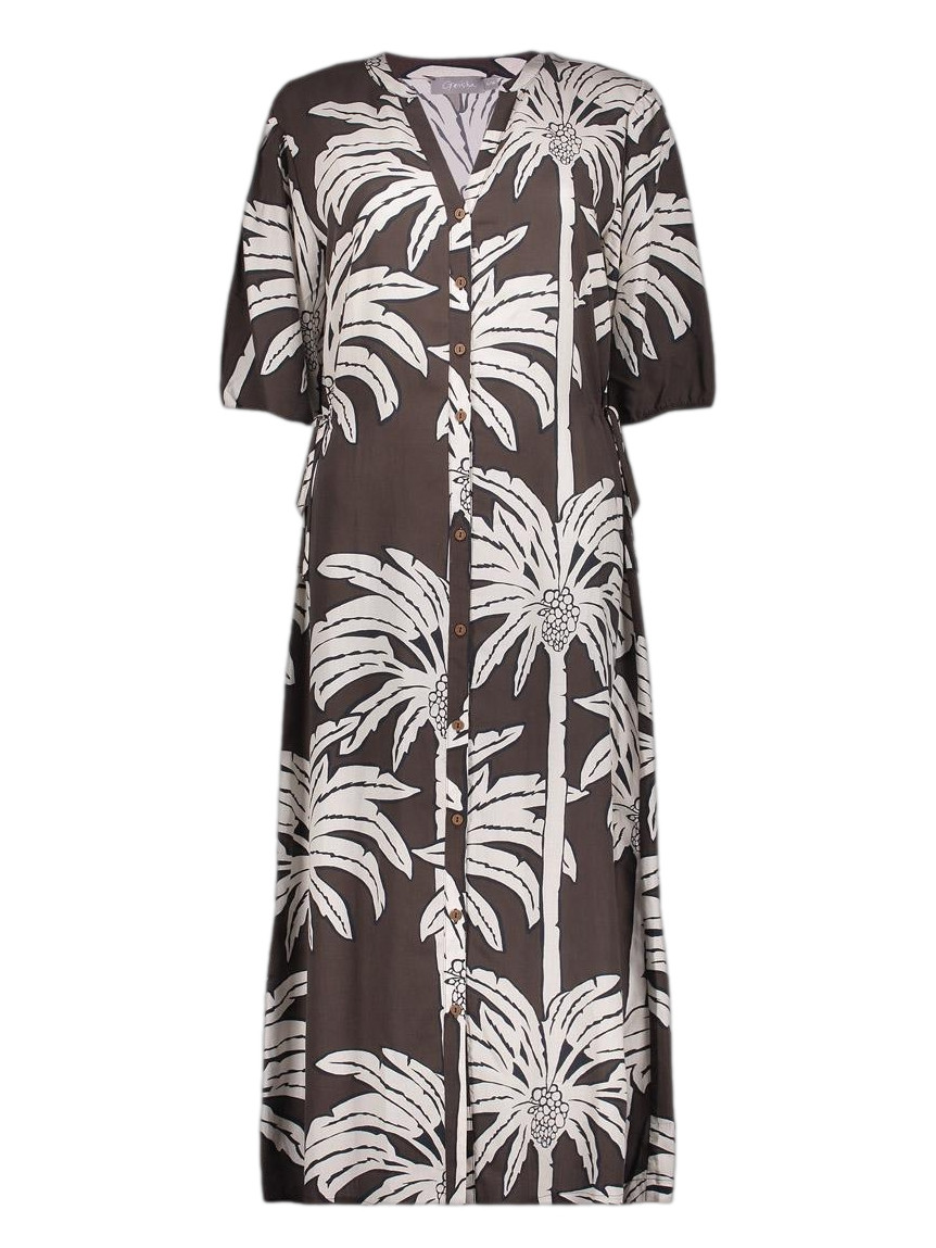 Geisha Jurk met print 67113-20 Donker bruin