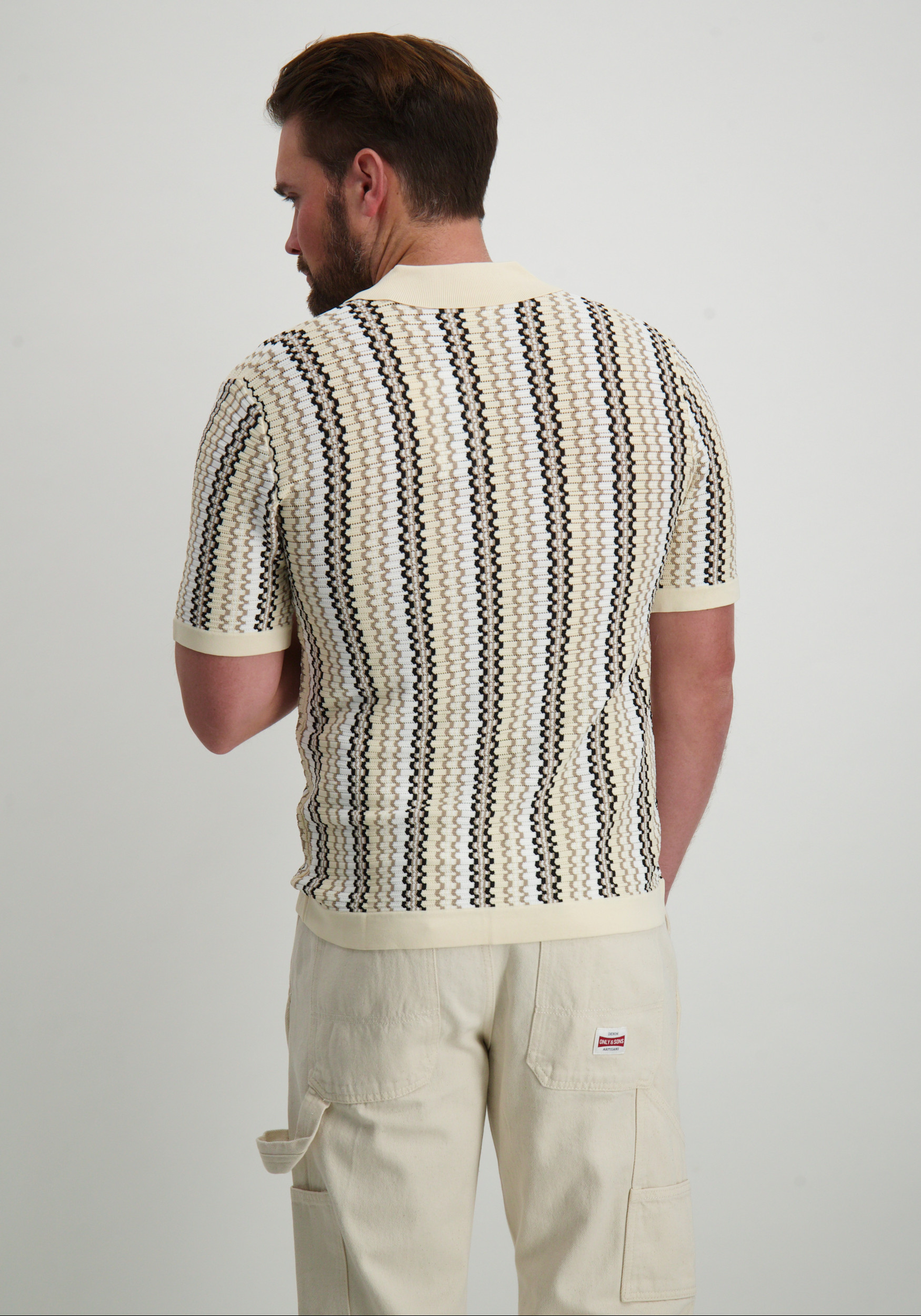 Pure White Overhemd gebreid 25010810 Beige