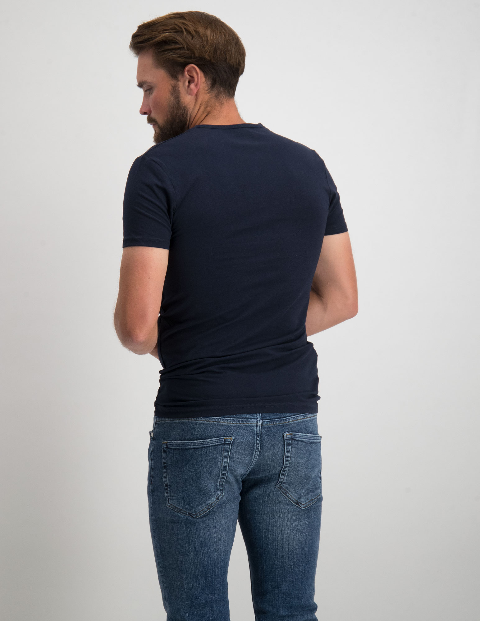 Garage T-shirt Bodyfit ronde hals 0201 Donker blauw