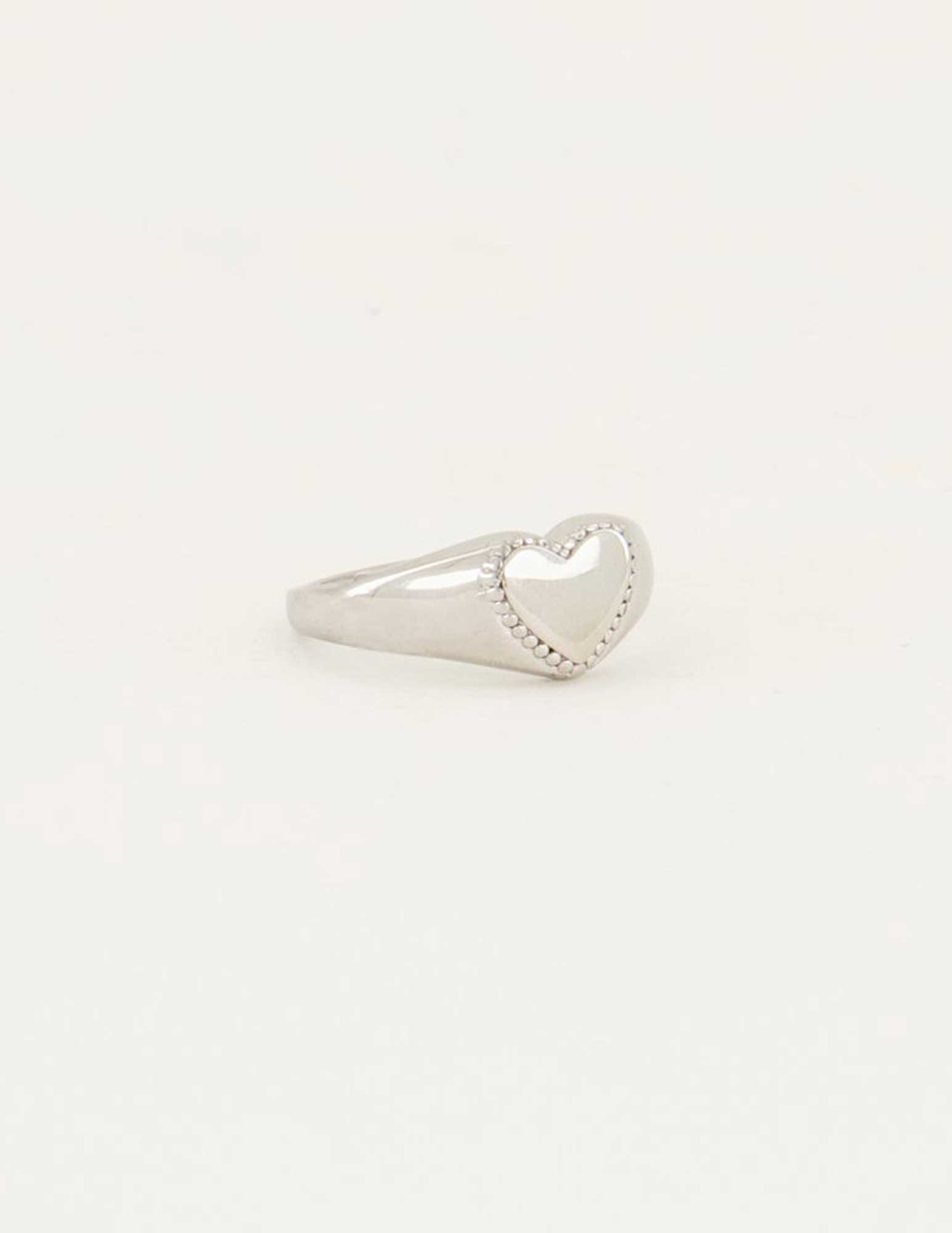 My Jewellery Zegelring met hartje MJ05610 Zilver