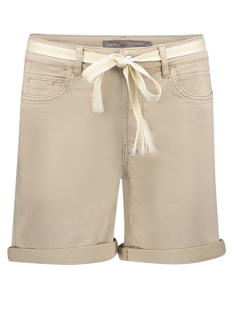 Geisha Korter broek met ceintuur 61315-10 Zand