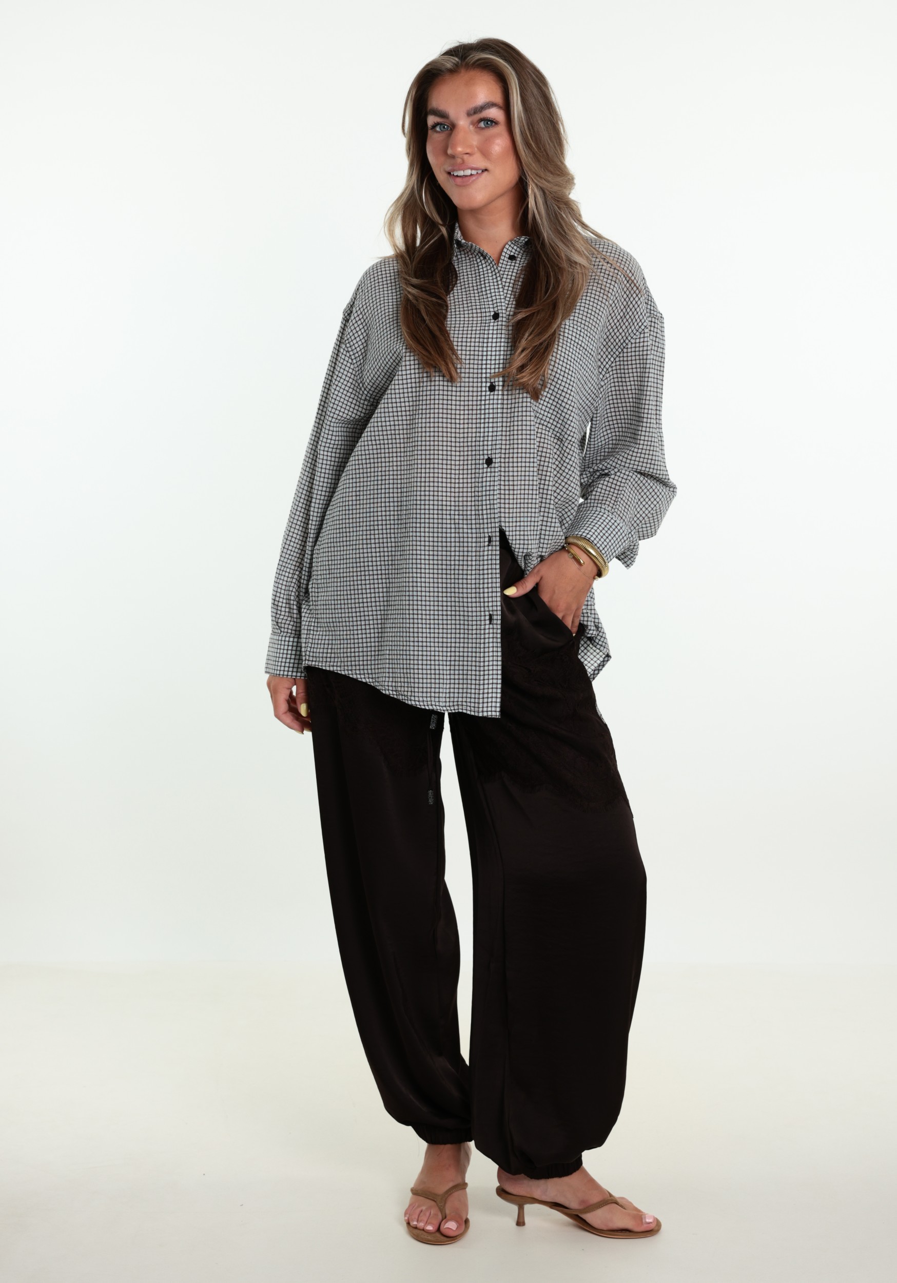 Ichi Blouse Freja 20126235 Bruin