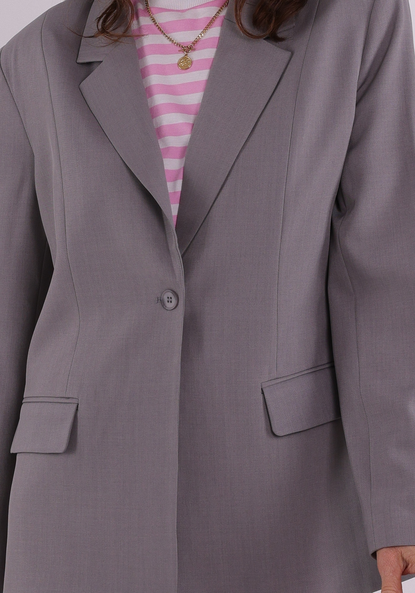 Ichi Blazer Fava 20125676 Midden grijs