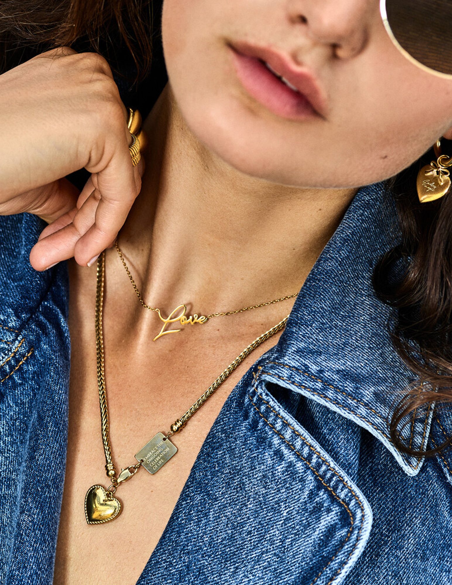 My Jewellery Bold ketting met hartvormige bedel MJ14154 Goud