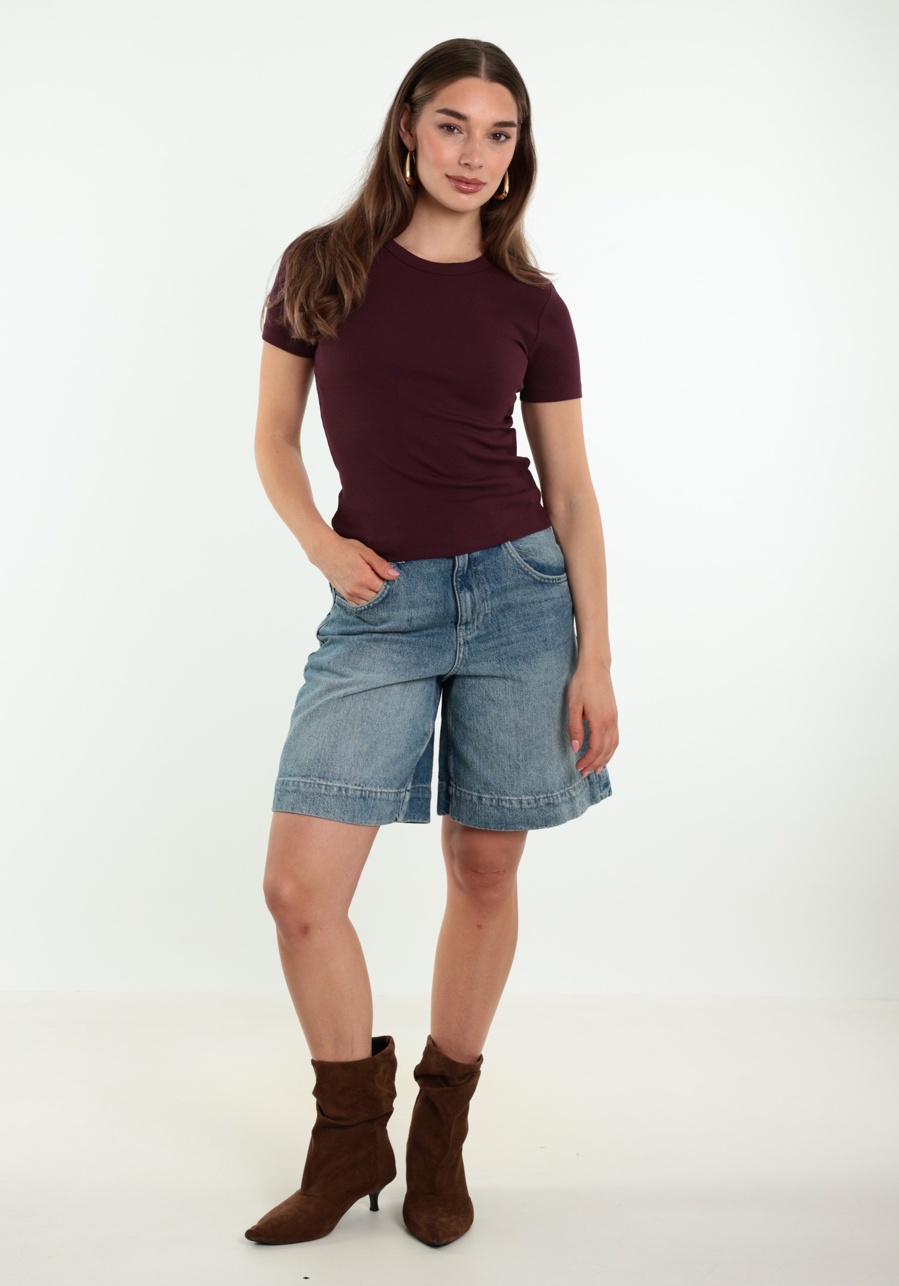 ONLY T-shirt Val 15369240 Bordeaux