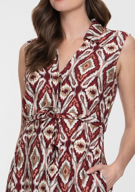 Geisha Jurk all-over print 67331-26 Grijs