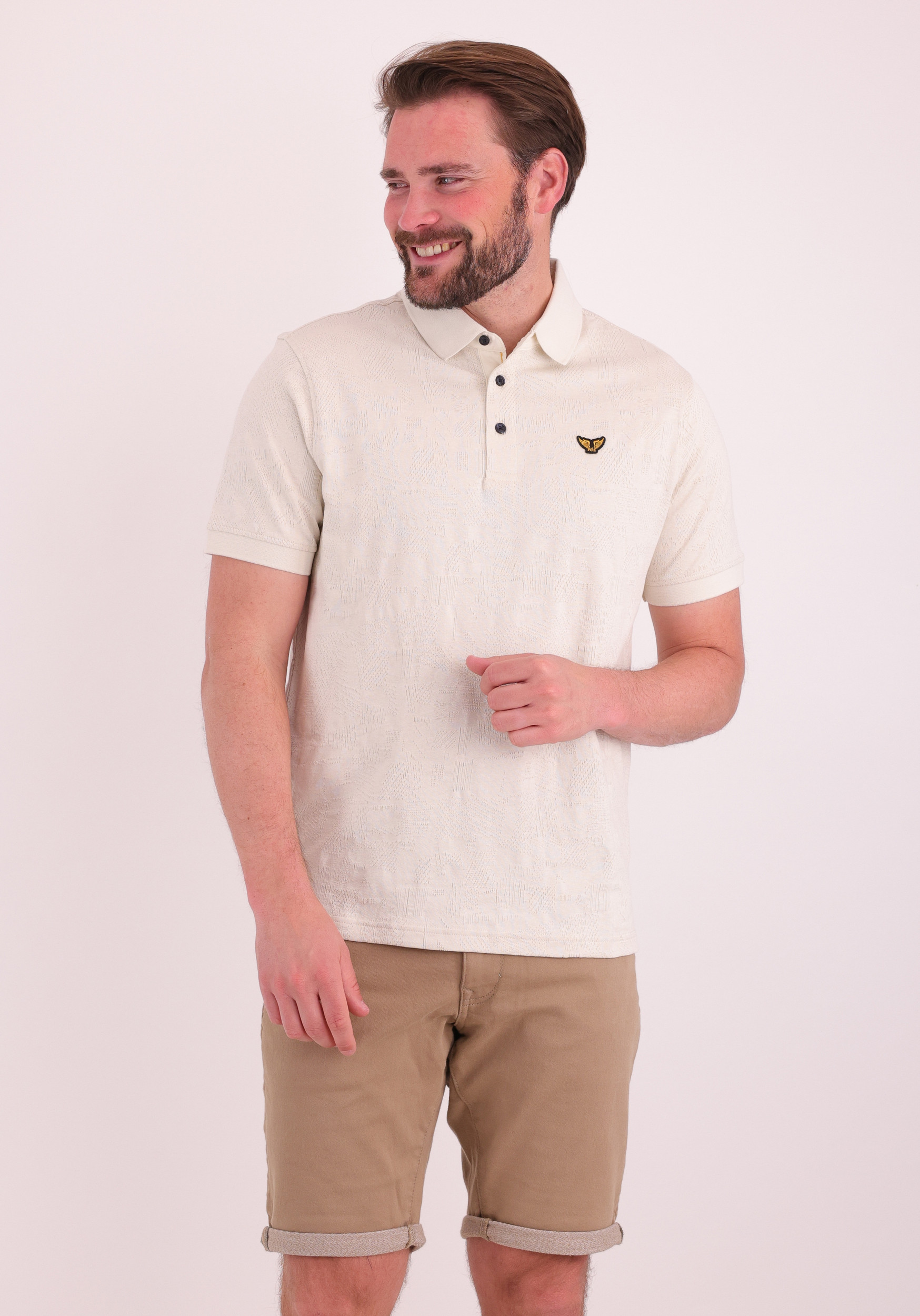 PME Legend Polo Jacquard PPSS2603883 Ecru