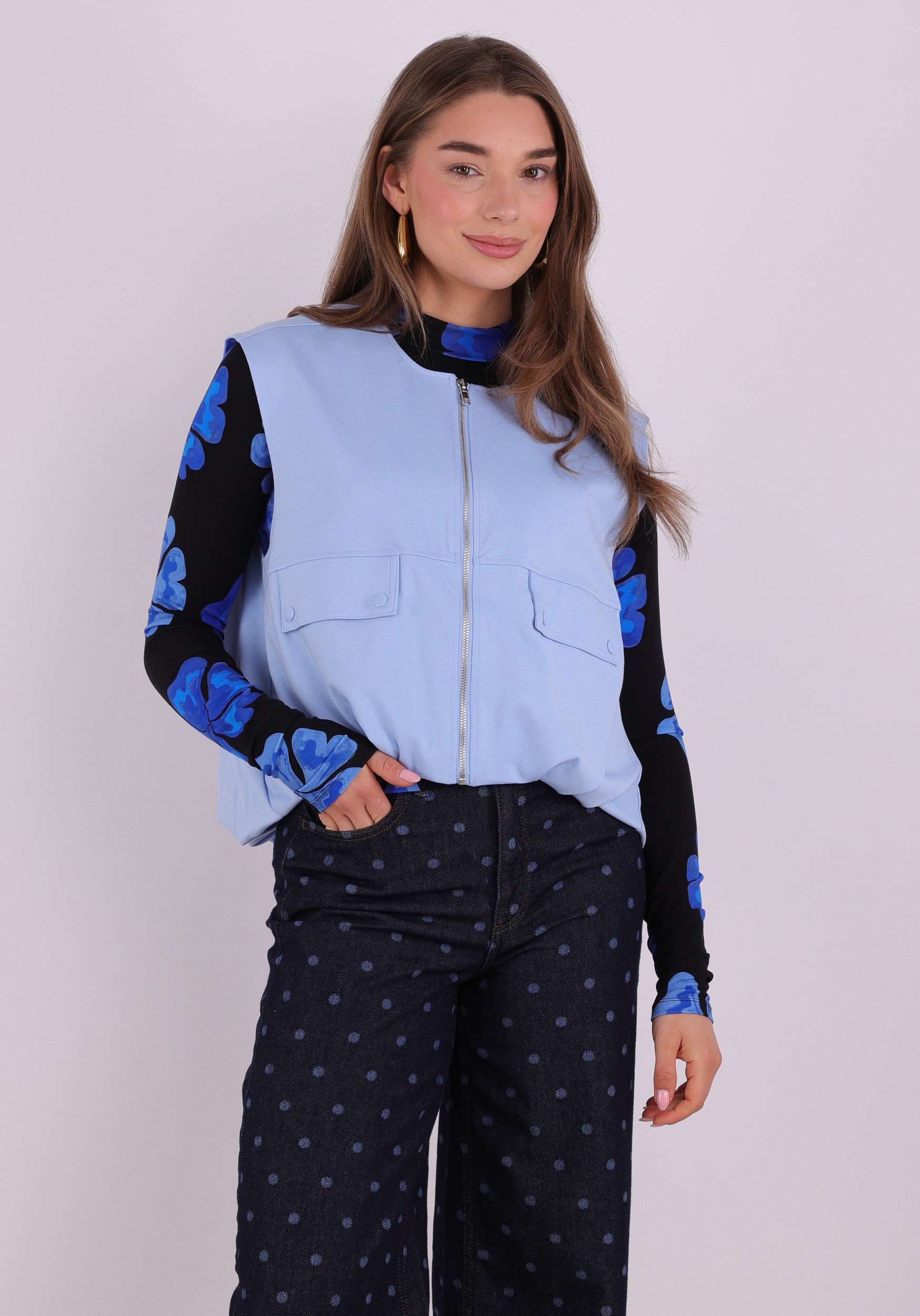 Ichi Gilet kate 20123636 Licht Blauw