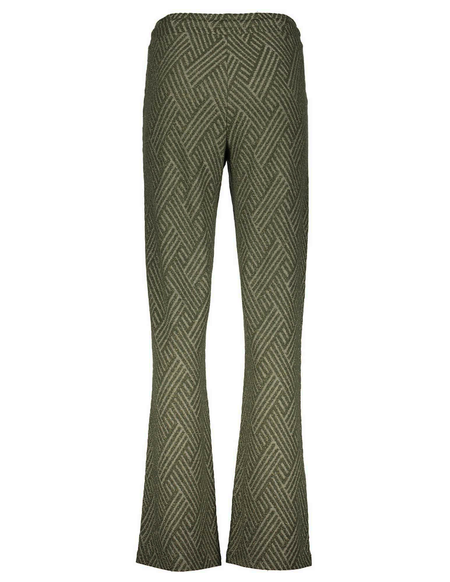 Geisha Flared broek met print 31870-47 Midden groen