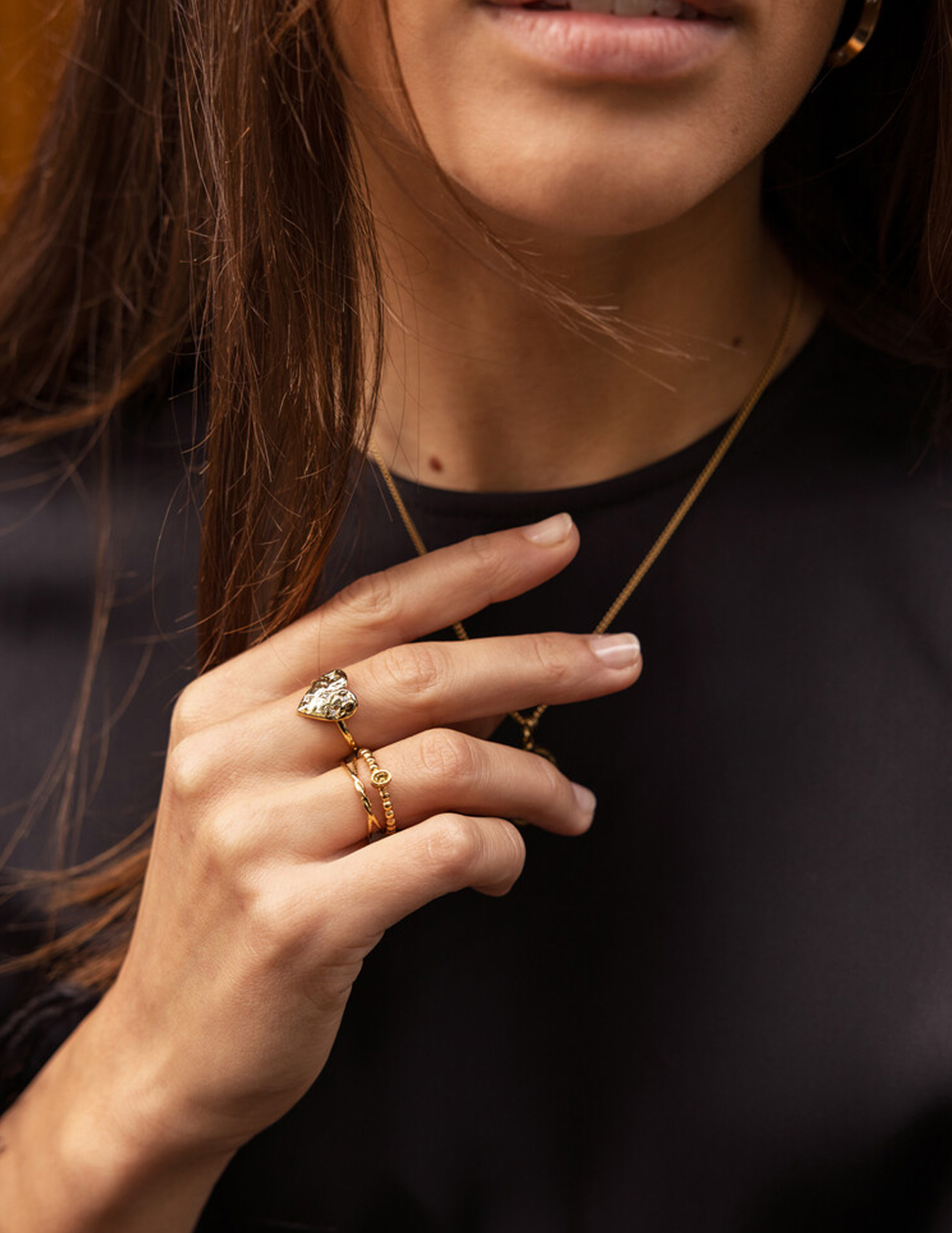 My Jewellery Starry ring hart met strass MJ11972 Goud