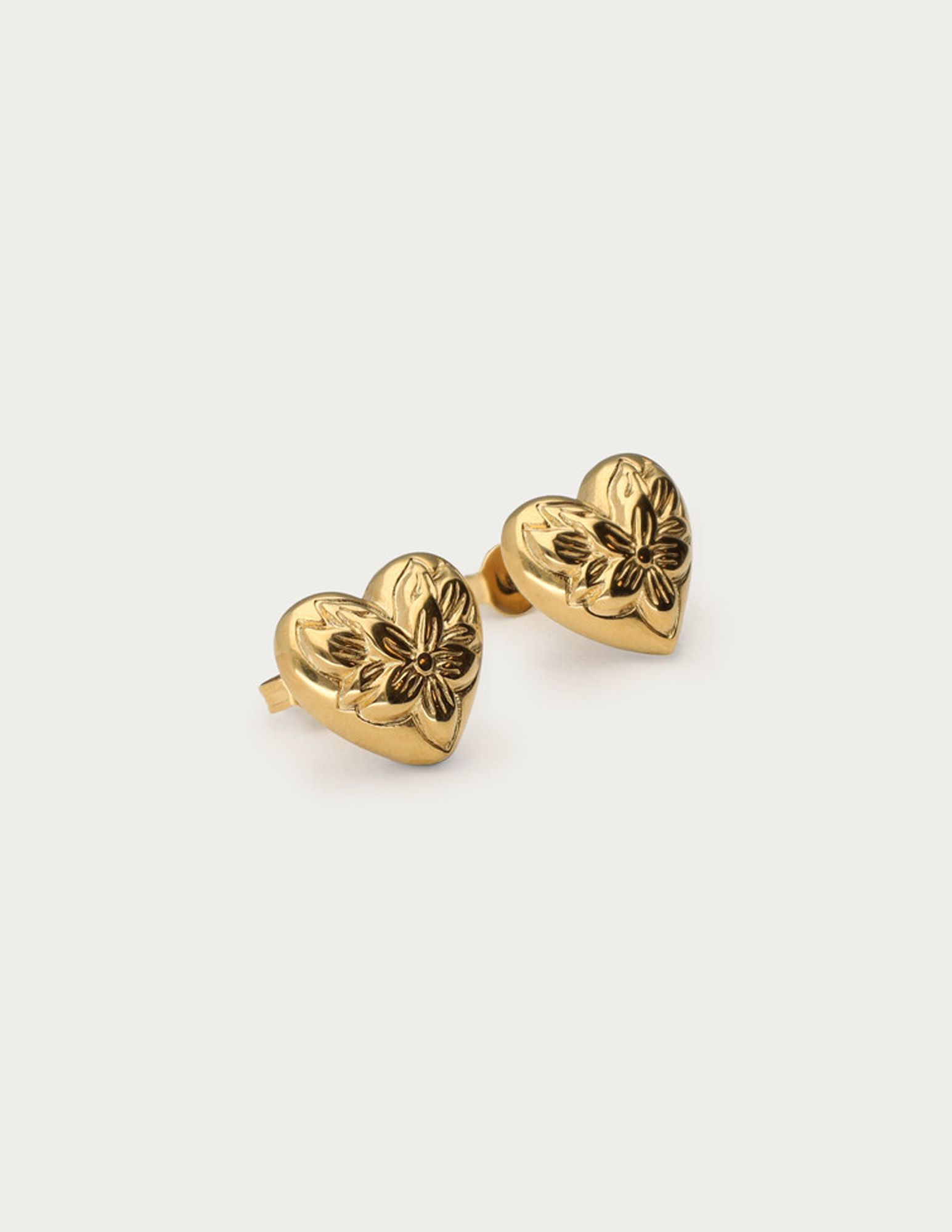 My Jewellery Botanical studs bloemen hart groot MJ13864 Goud