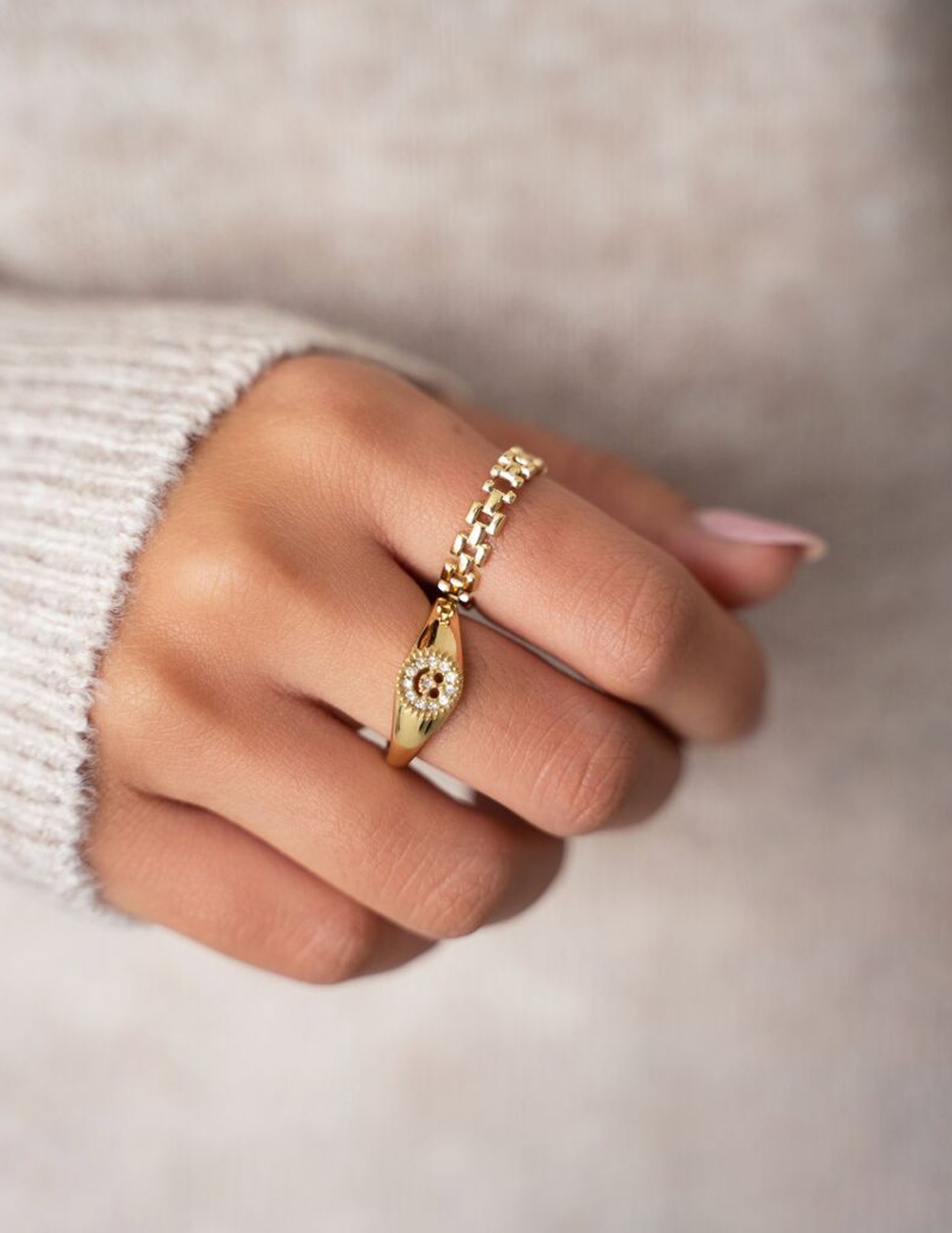 My Jewellery Ring met open schakels MJ07685 Goud