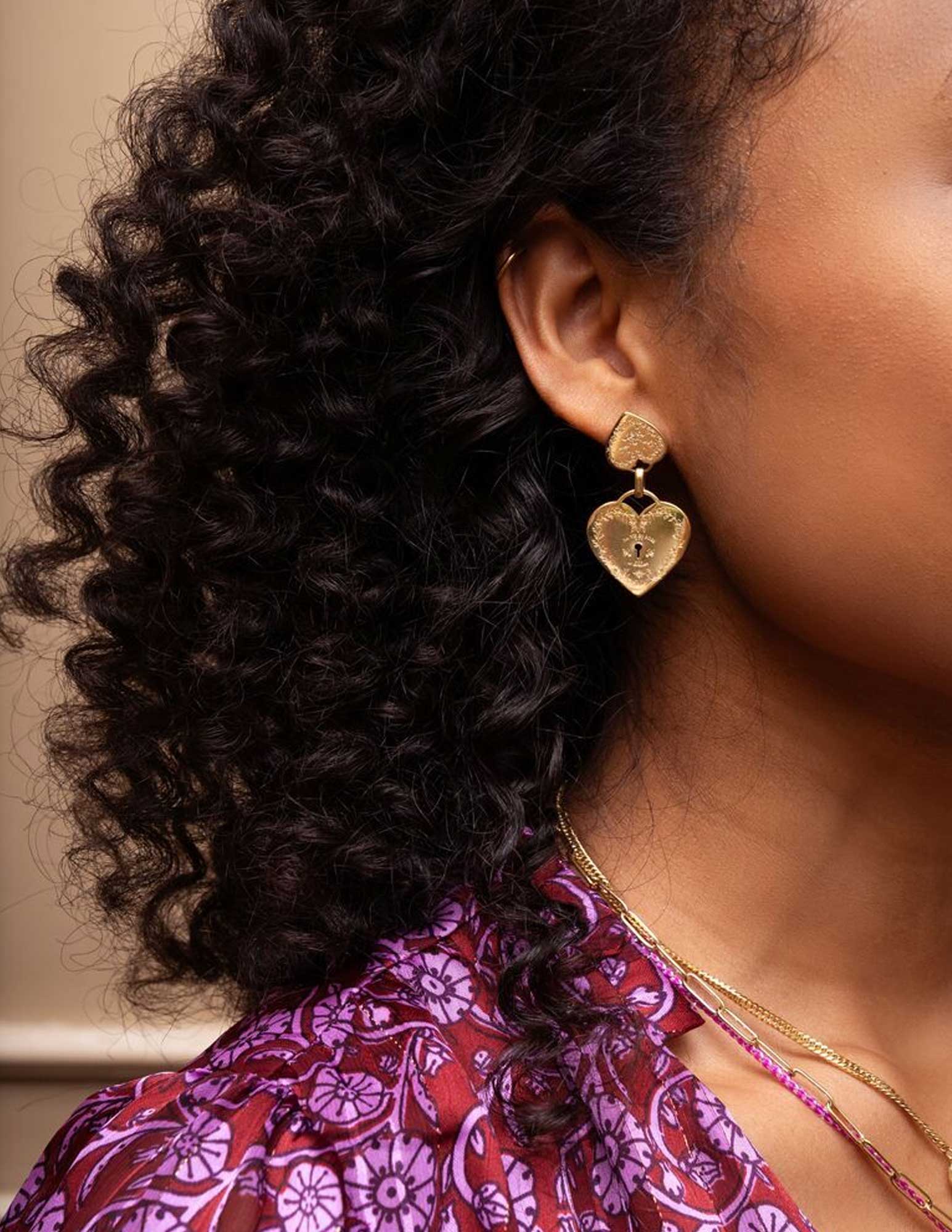 My Jewellery Mystic oorbellen dubbel hart MJ09432 Goud