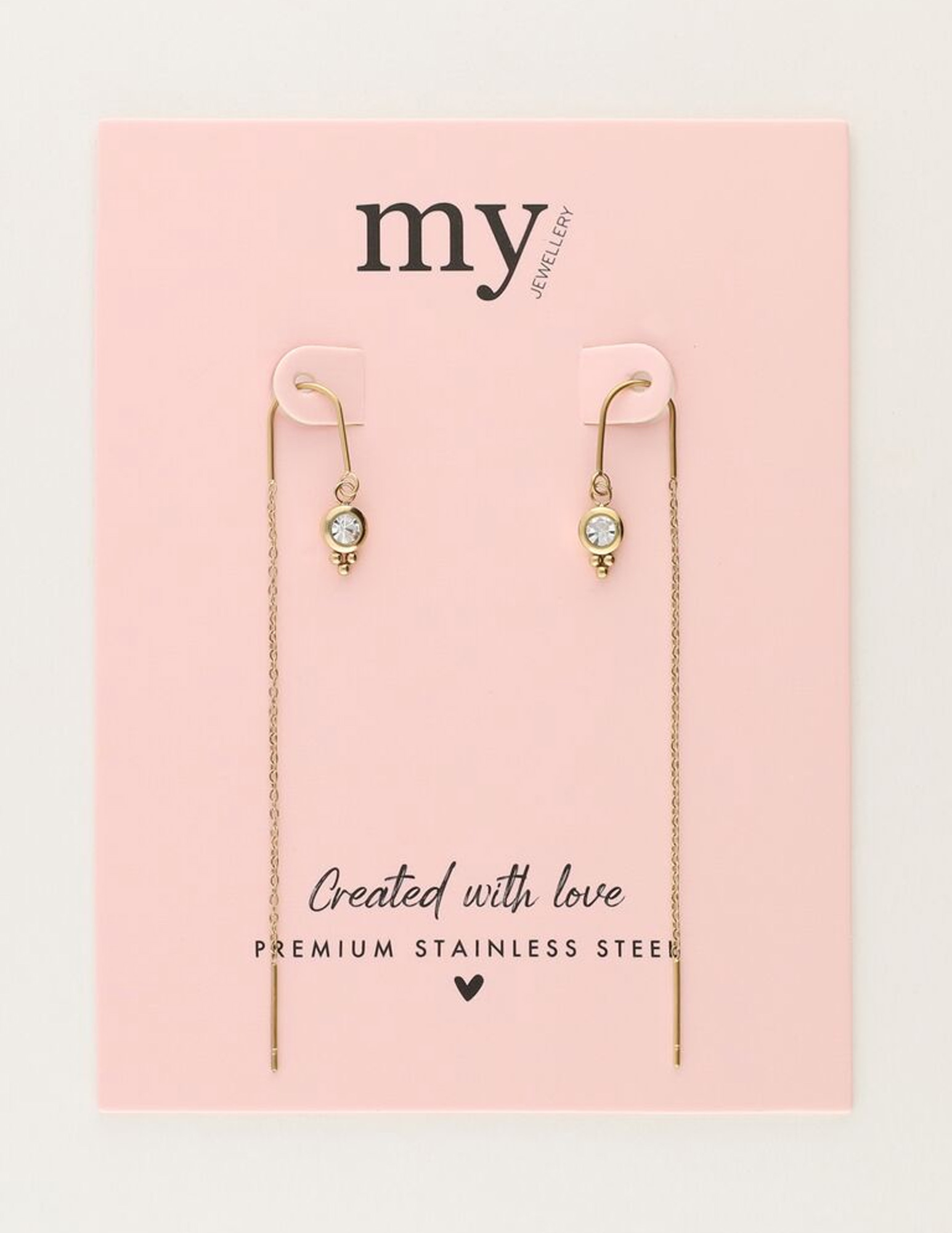 My Jewellery Oorhangers met kristal MJ11485 Goud