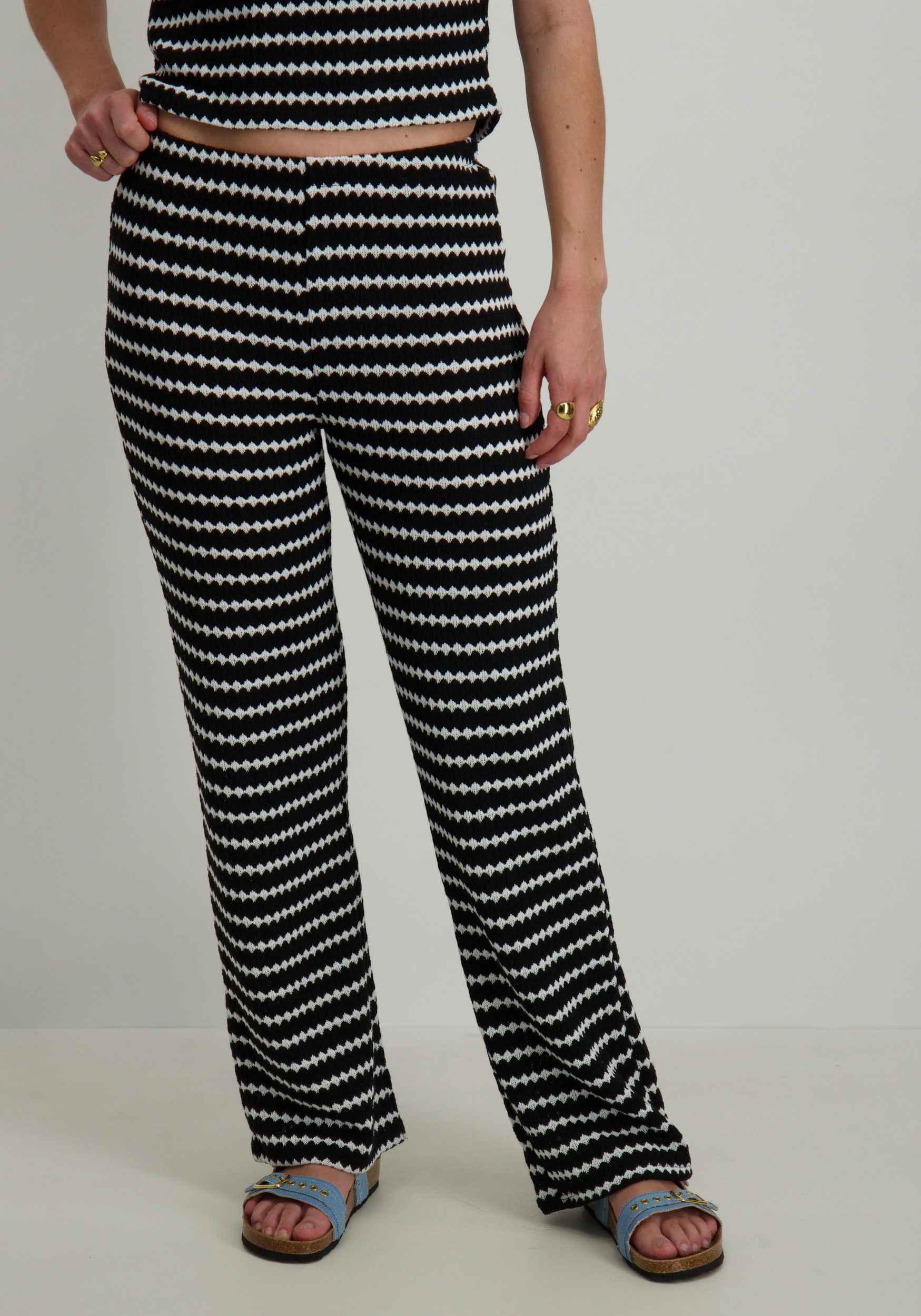 Only Broek Eva stripe 15348629 Zwart