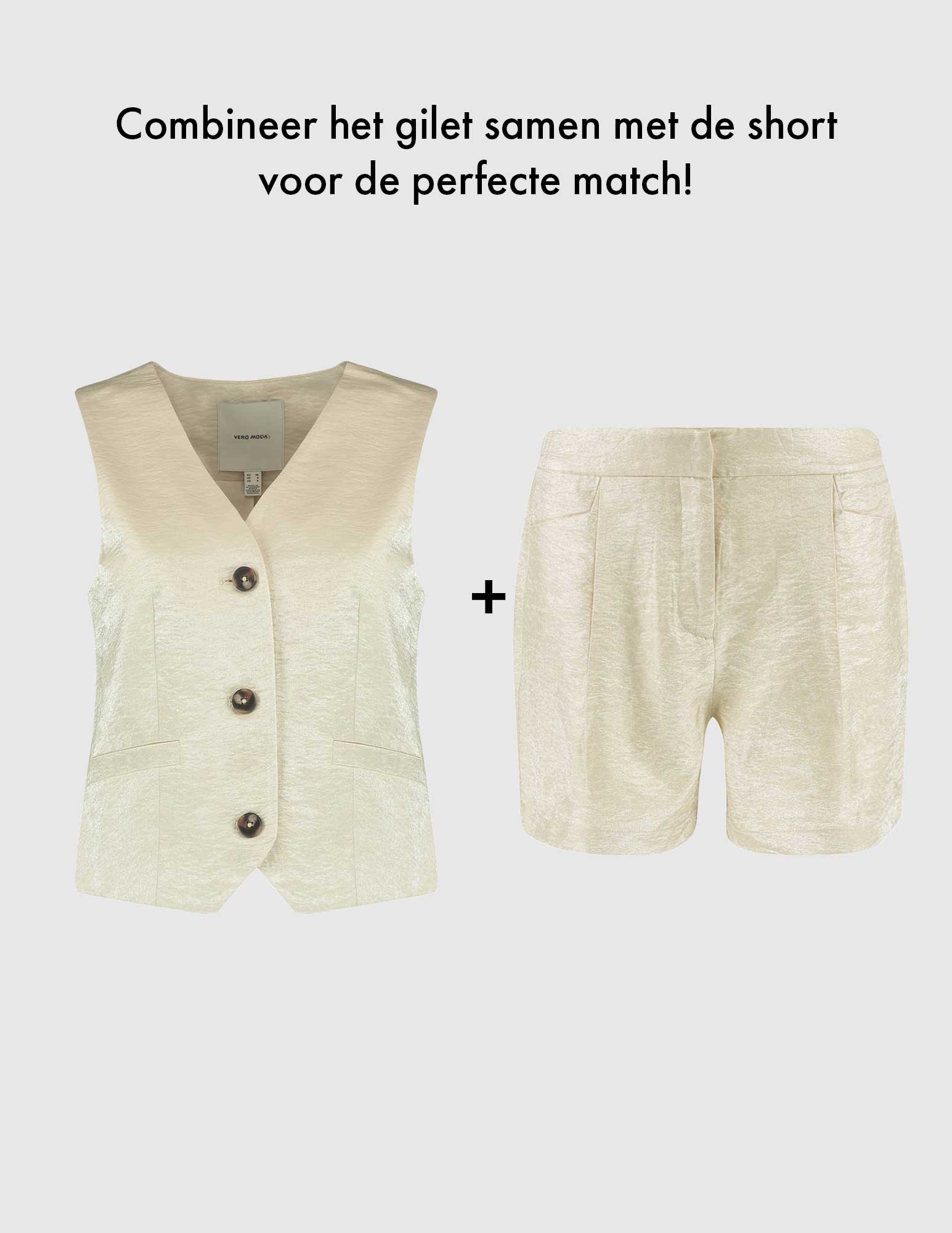 VERO MODA Short Liana 10328649 Beige