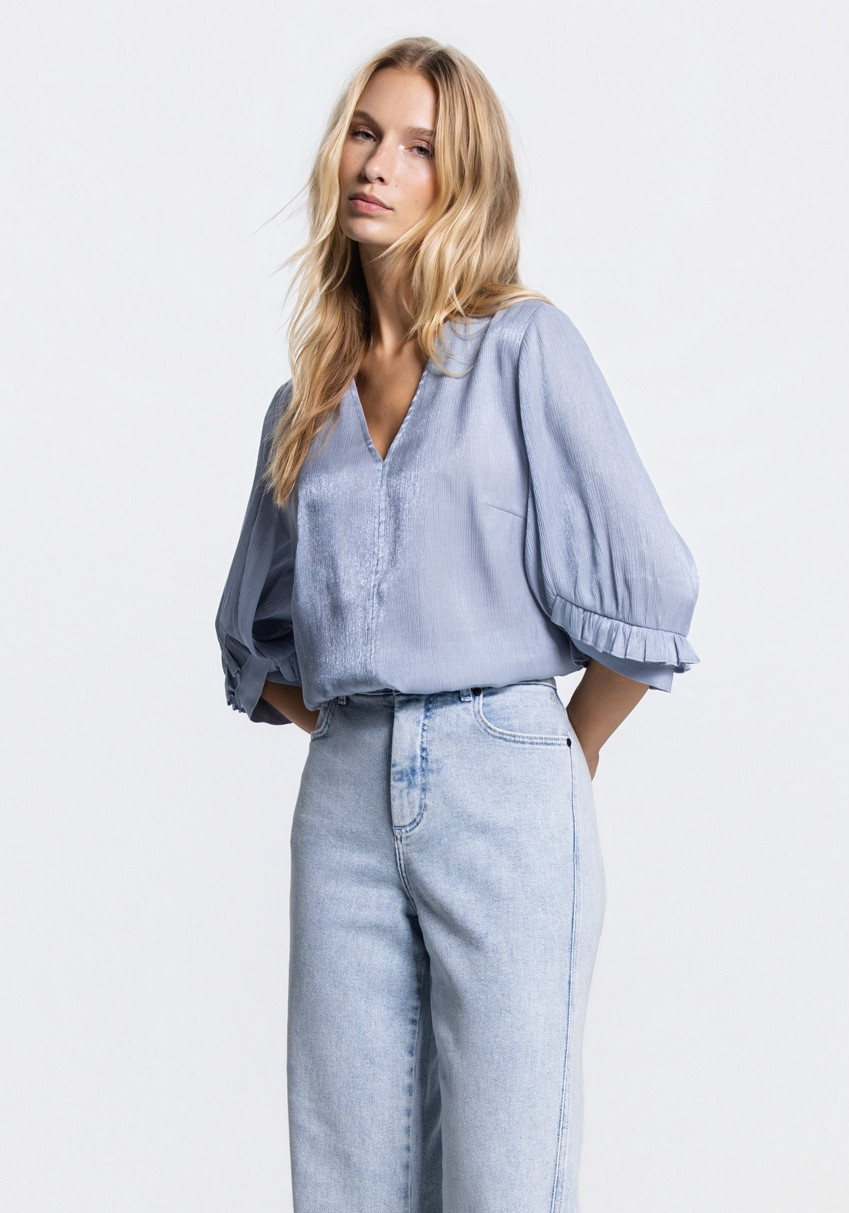 Jansen Amsterdam Blouse NISA SS26 Licht blauw