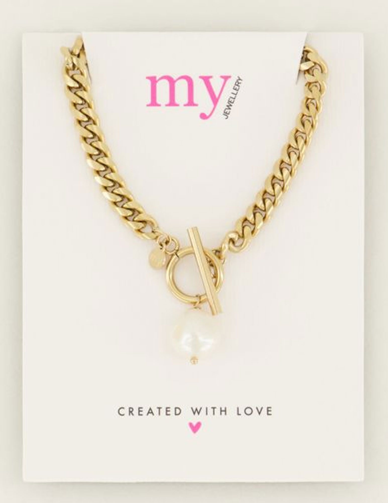 My Jewellery Schakelketting met parel  MJ04934 Goud