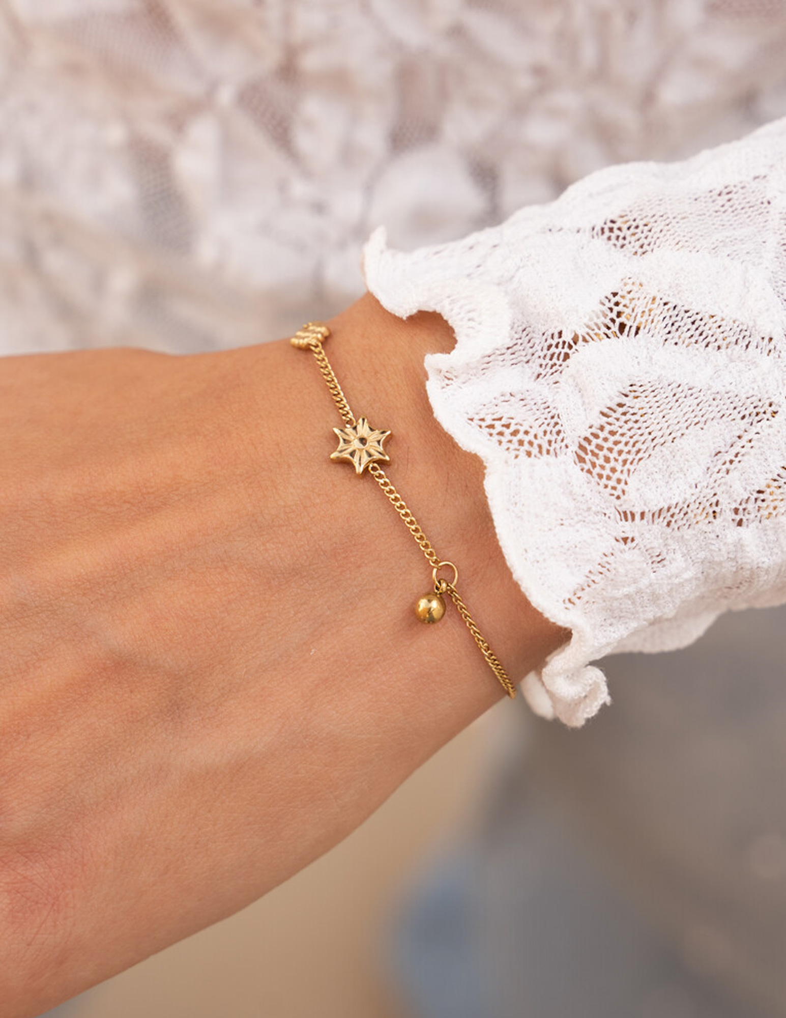 My Jewellery Armband met bloemen MJ12071 Goud