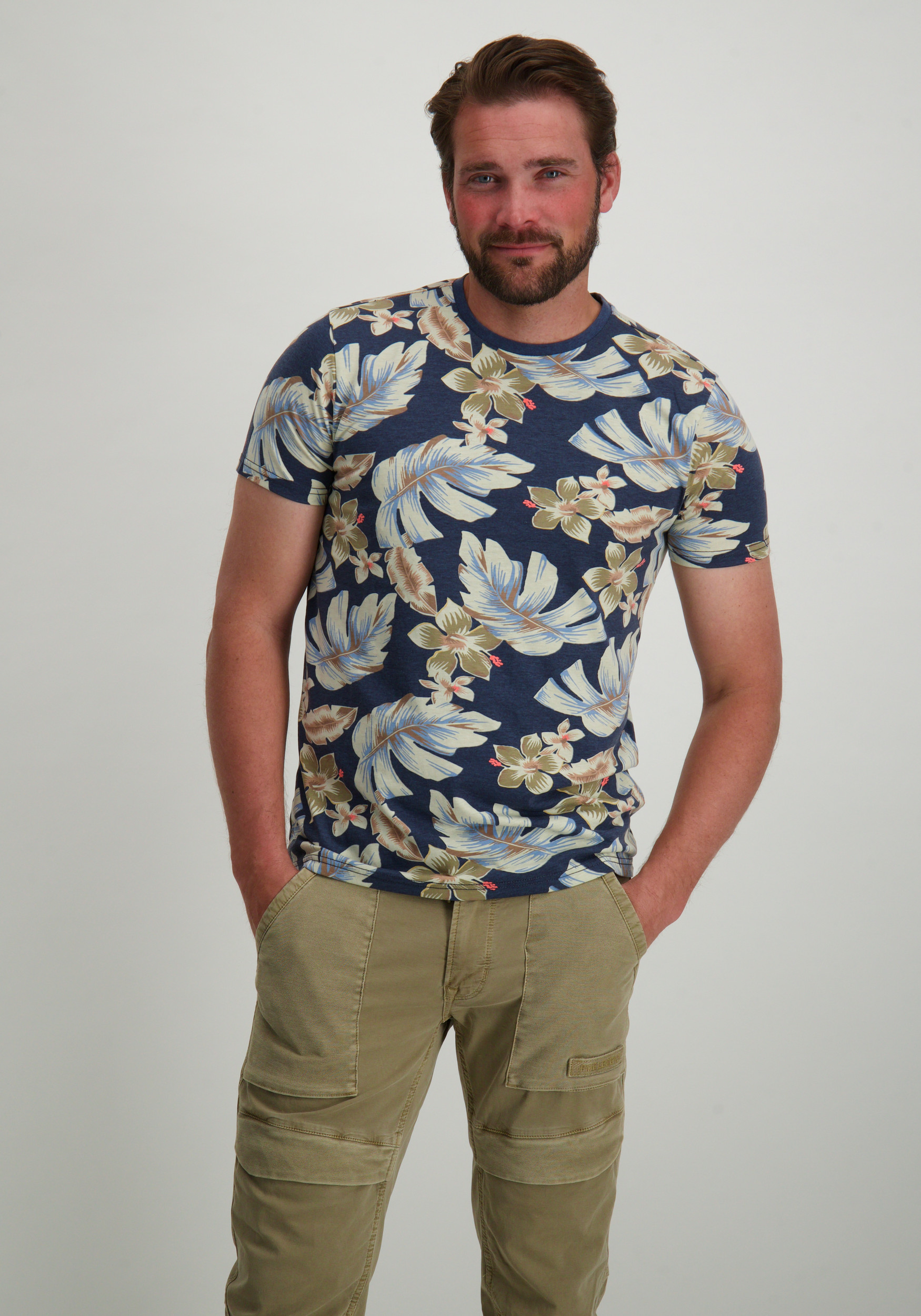 Petrol T-shirt M-1050-TSR655 Donker blauw