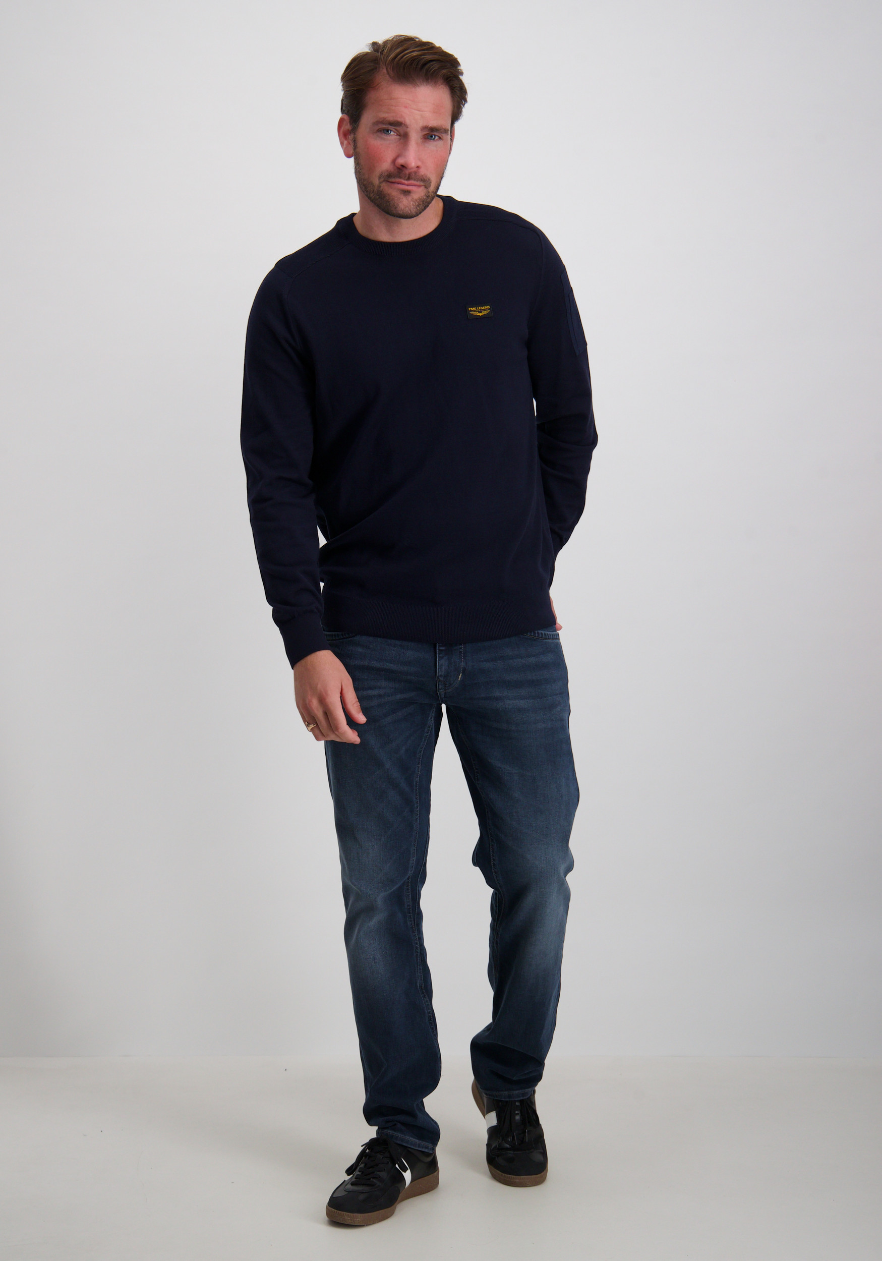 PME Legend Trui American classic PKW0000332 Donker blauw