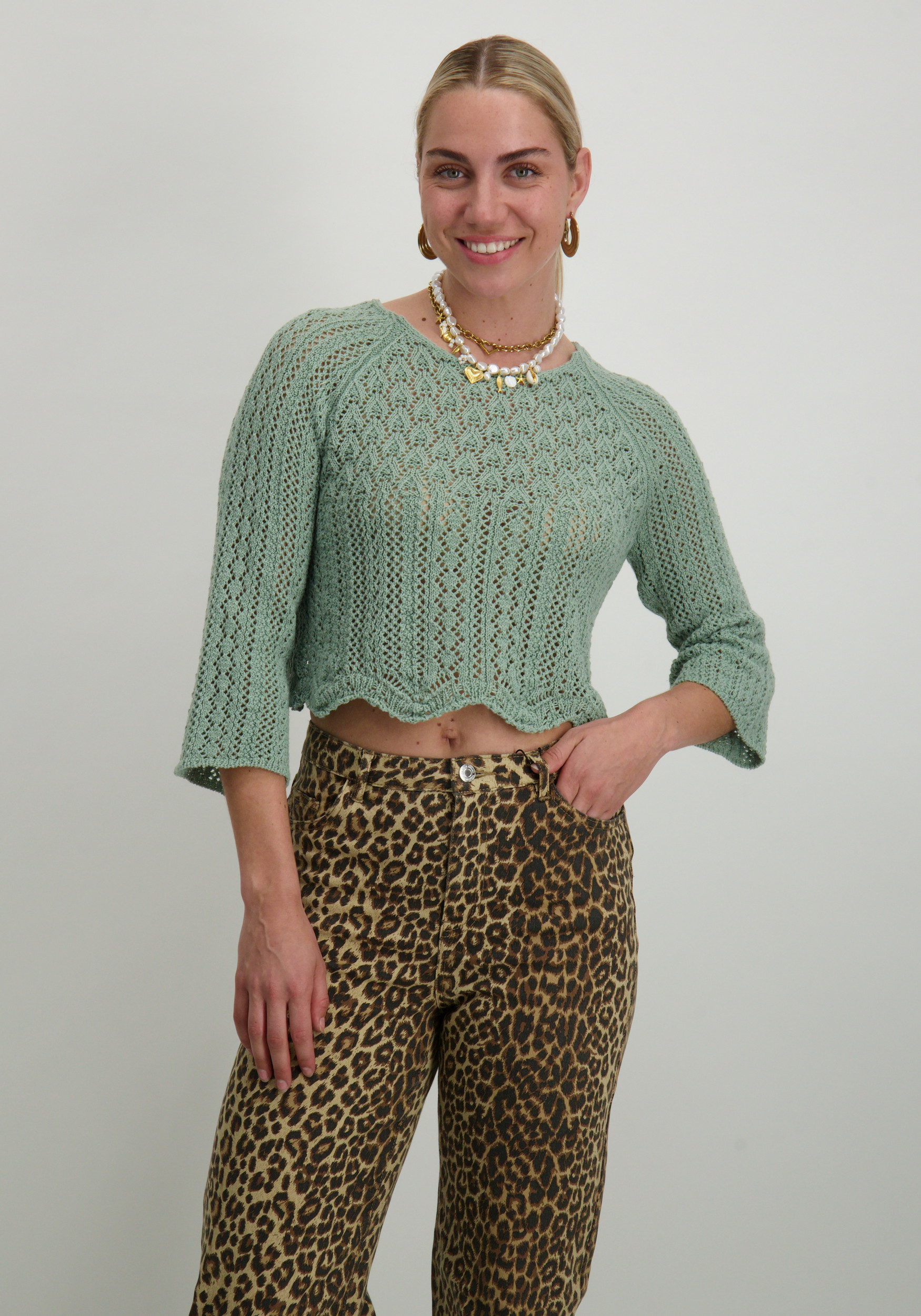 Only Trui Nola 15233173 Licht groen