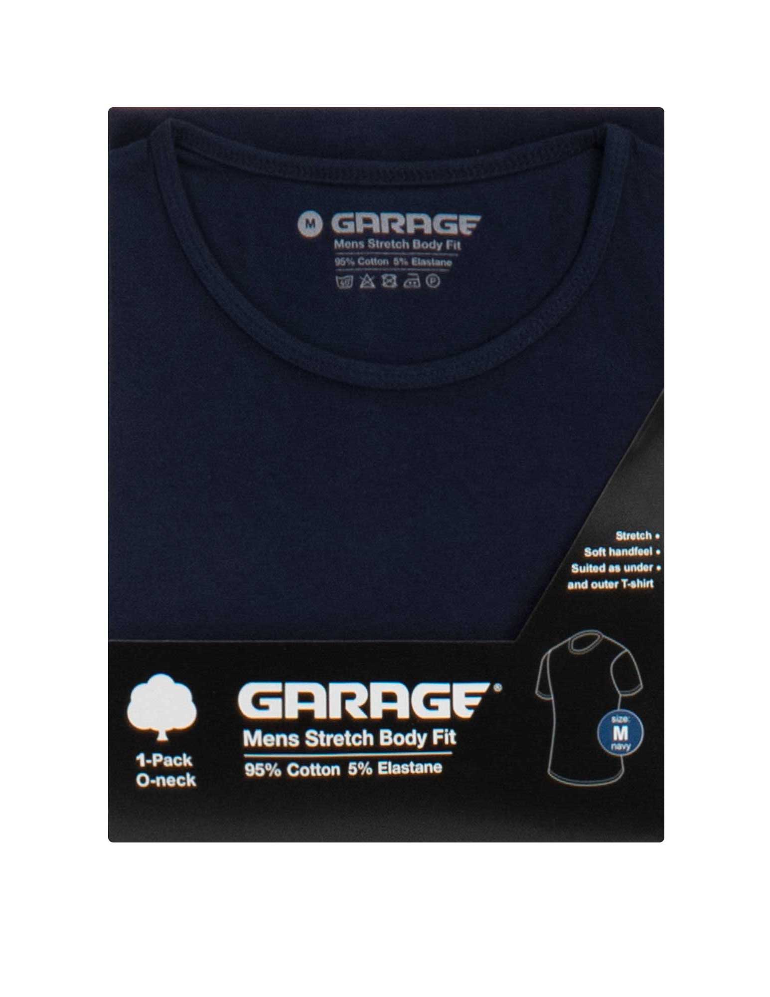 Garage T-shirt Bodyfit ronde hals 0201 Donker blauw