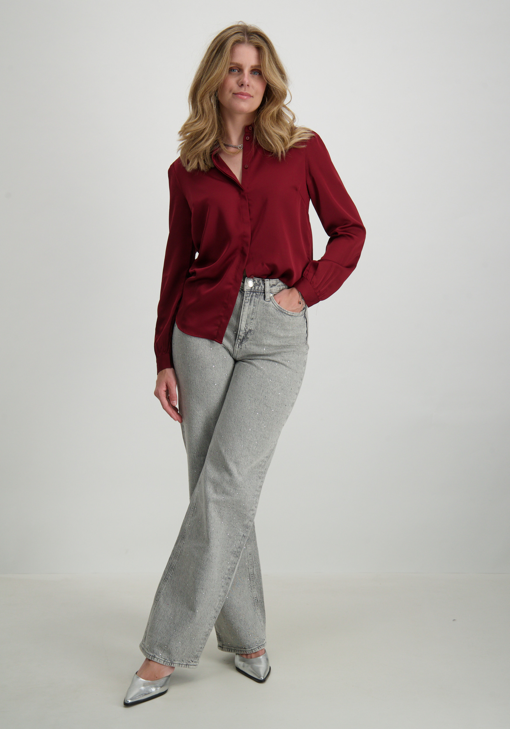 Vila Blouse Ellette Satin 14063320 Bordeaux