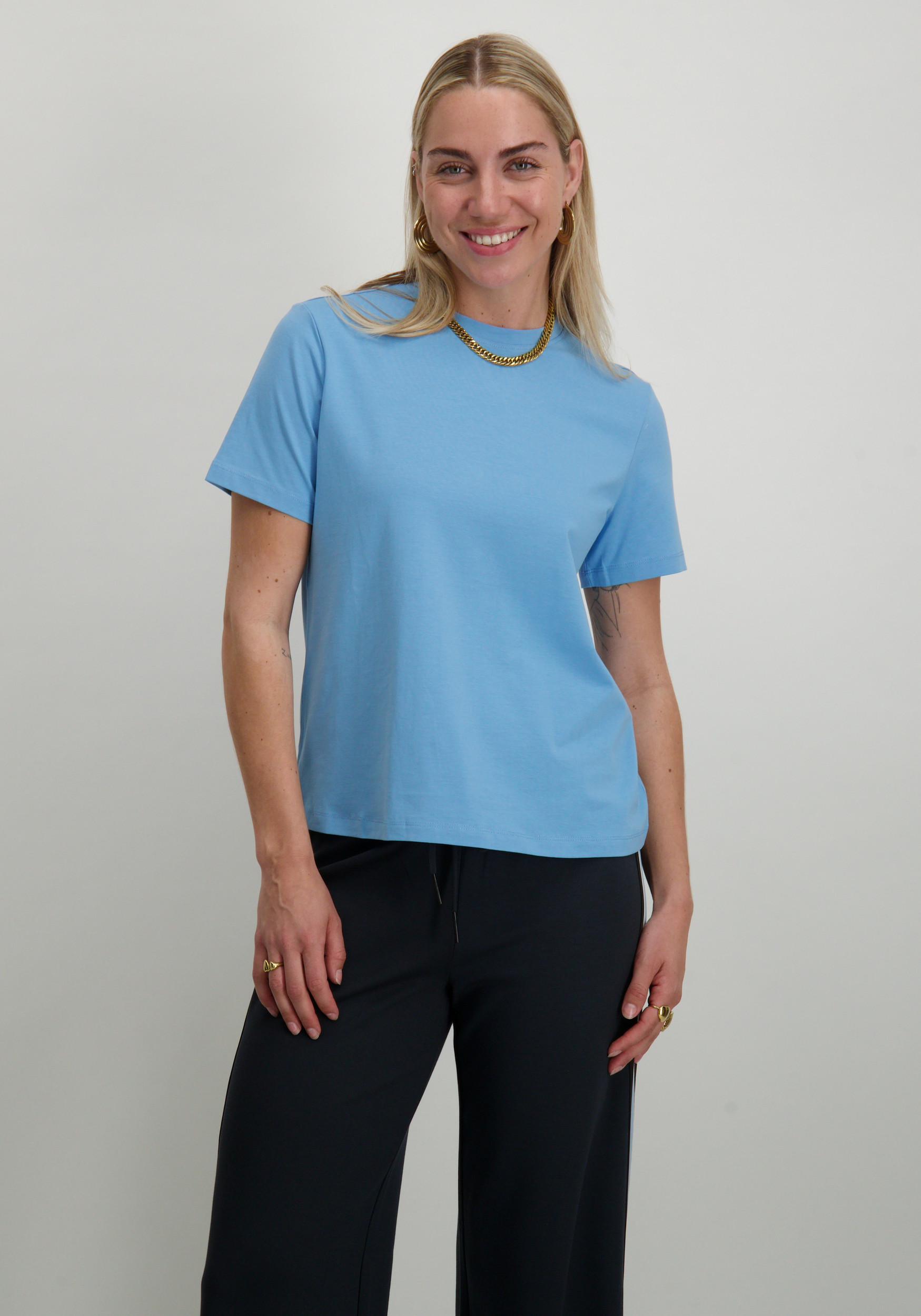 Vila T-shirt Nora 14103448 Licht blauw