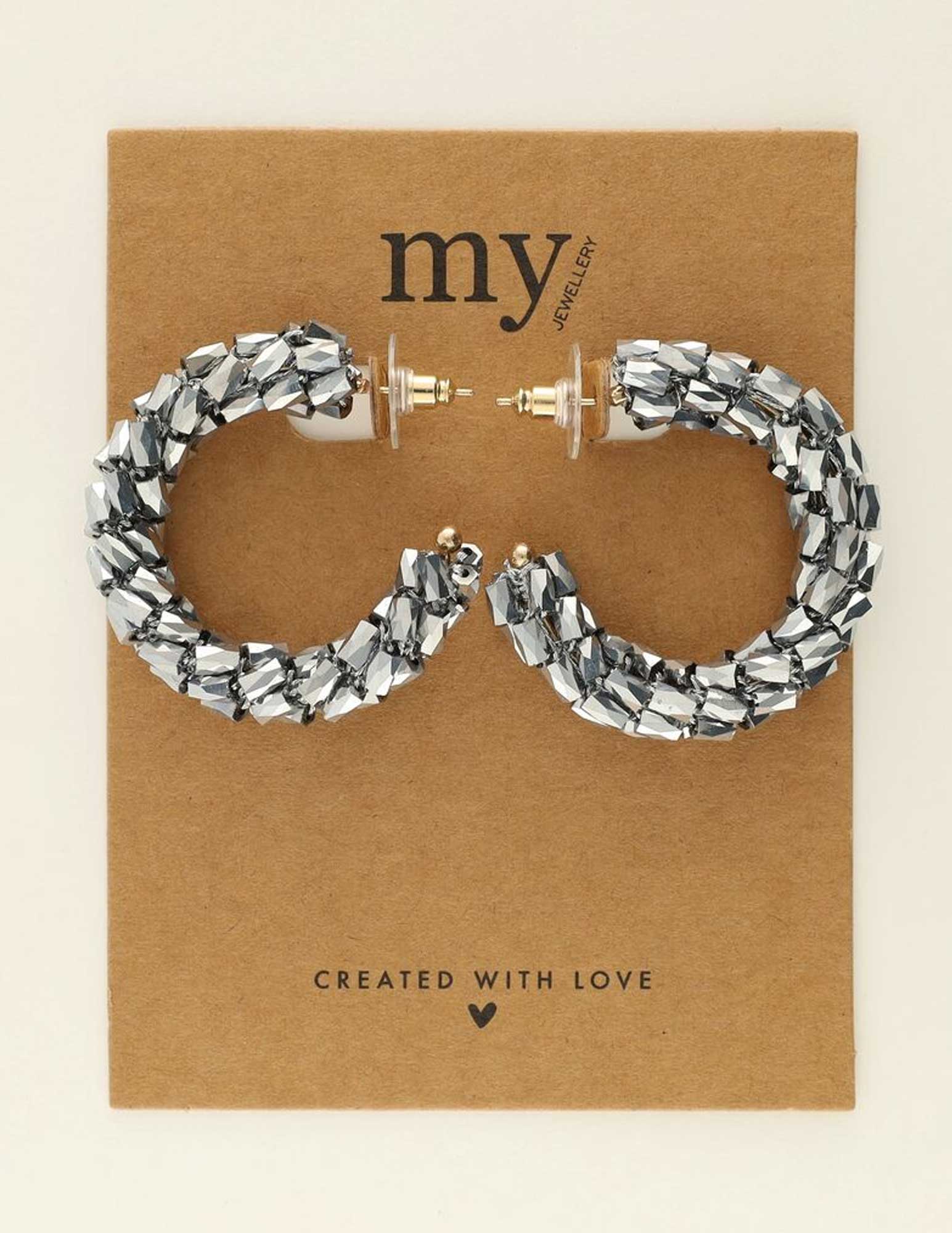 My Jewellery Statement oorringen met zilveren kralen MJ08779 Zilver