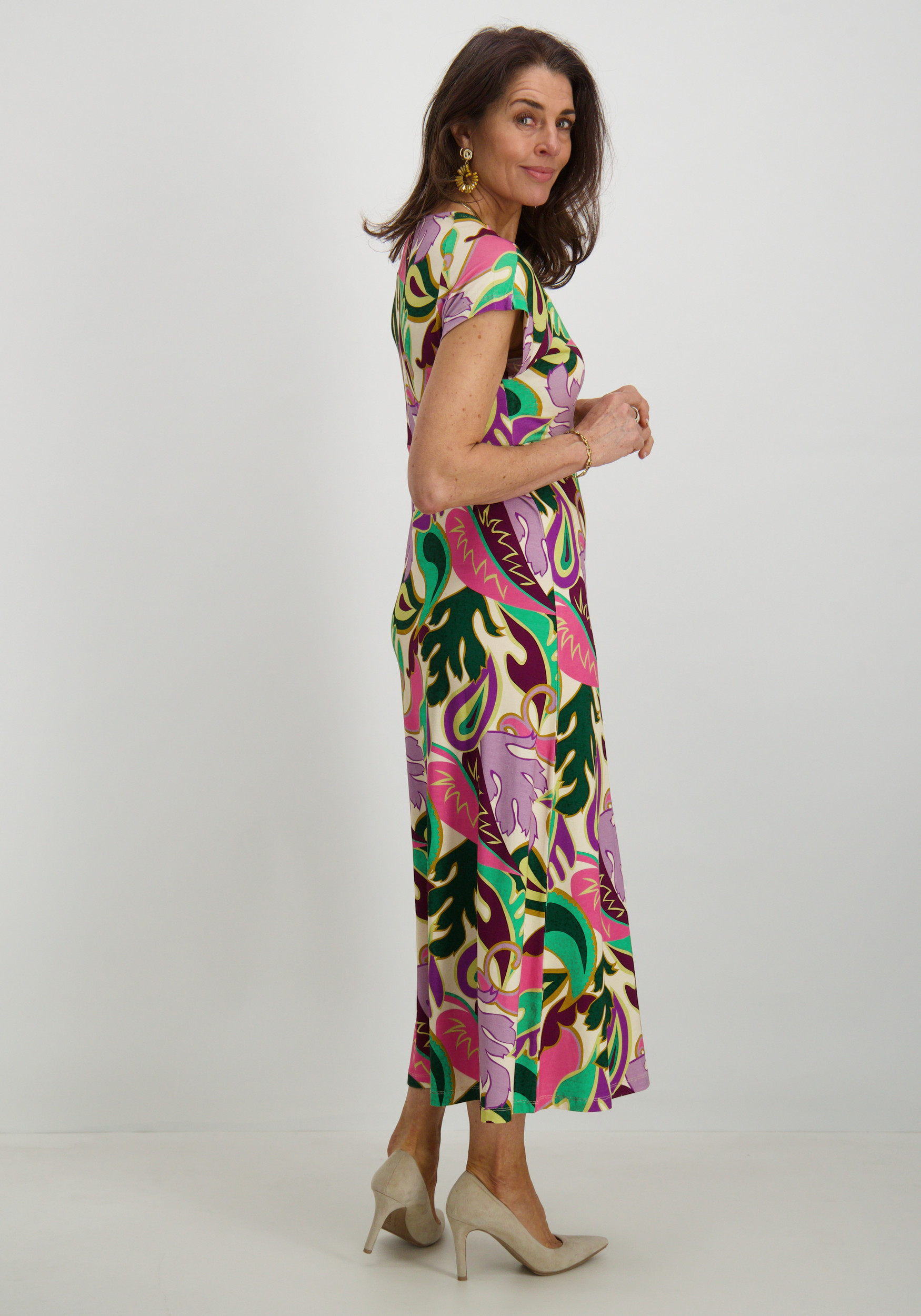 Geisha Lange jurk all-over print 47135-60 JANE Lila