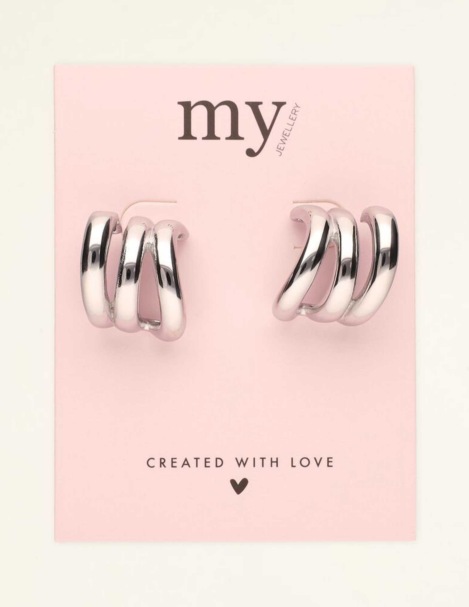My Jewellery Oorringen 3 lagen MJ08717 Zilver