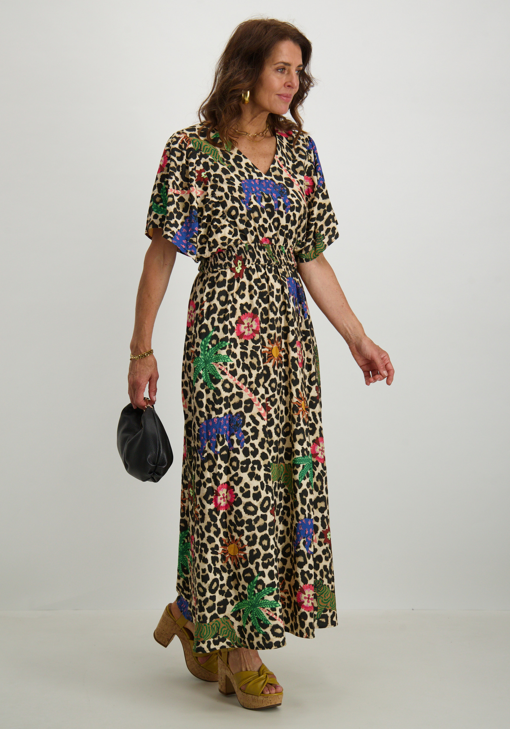 Geisha Jurk panter print 57348-20 Zand