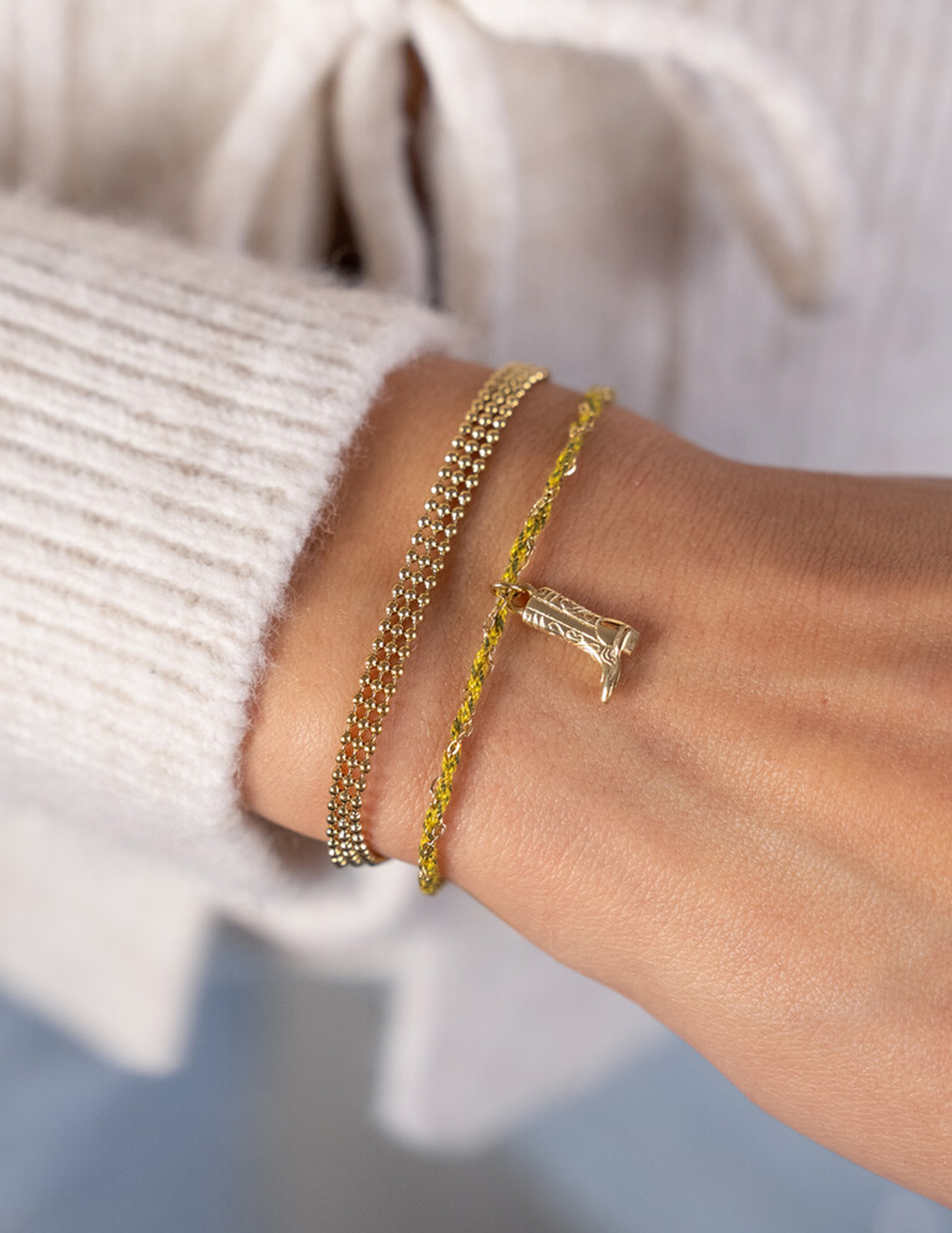 My Jewellery Sunrocks koord armband laars MJ12210 Goud