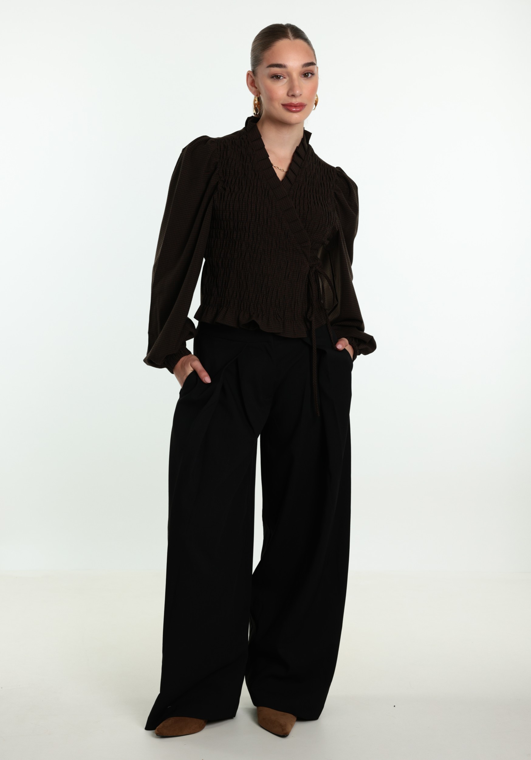 Harper & Yve Blouse Debby AW6P601 Donker bruin
