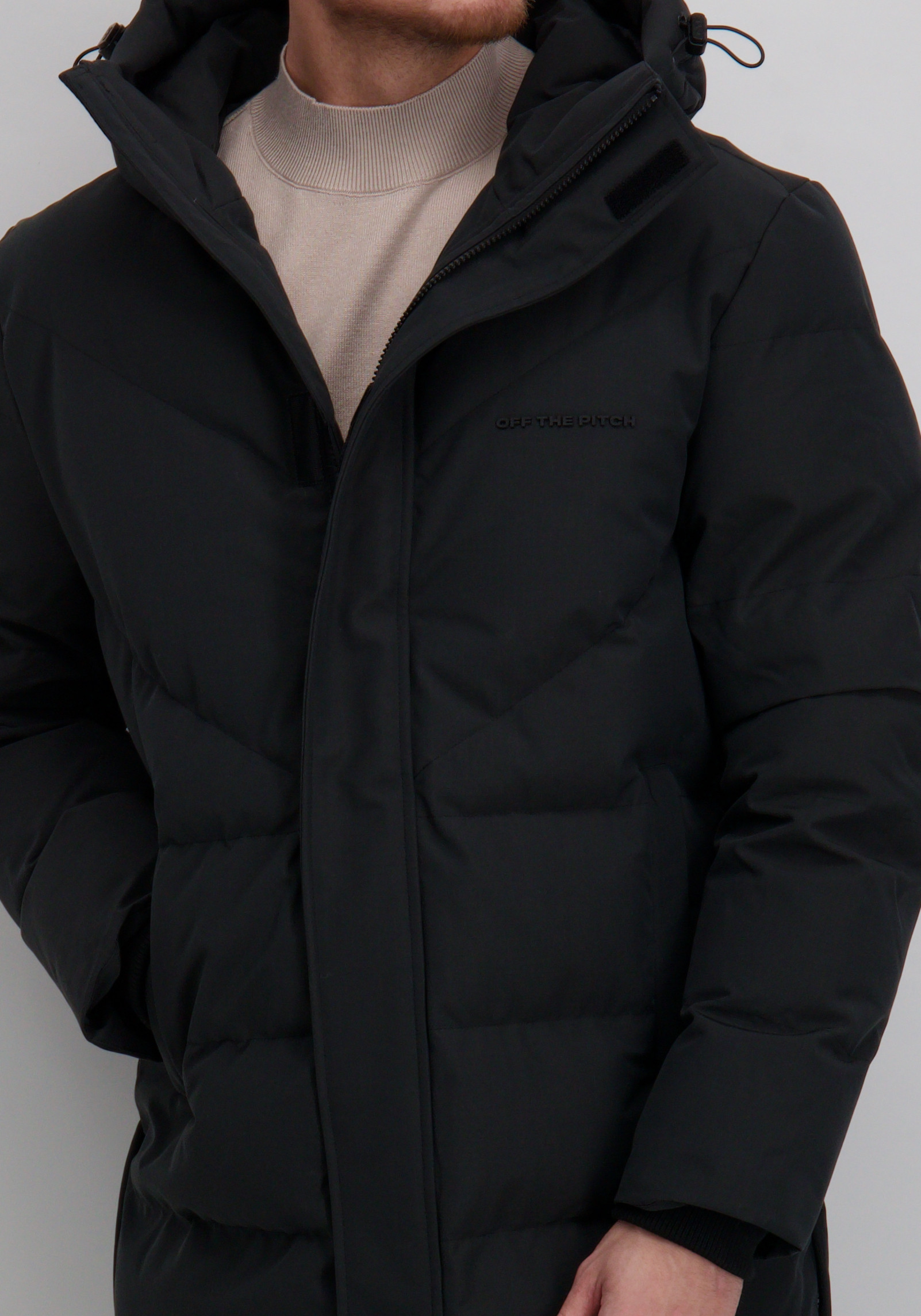 Off The Pitch Winterjas Ripstop OTP243052 Zwart