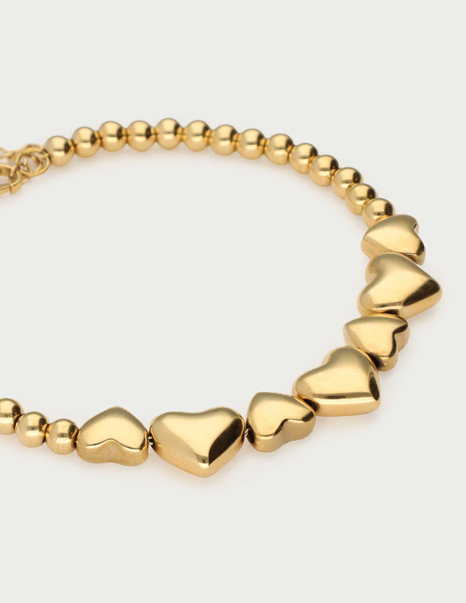 My Jewellery Steel beads heart bracelet MJ13709 Goud