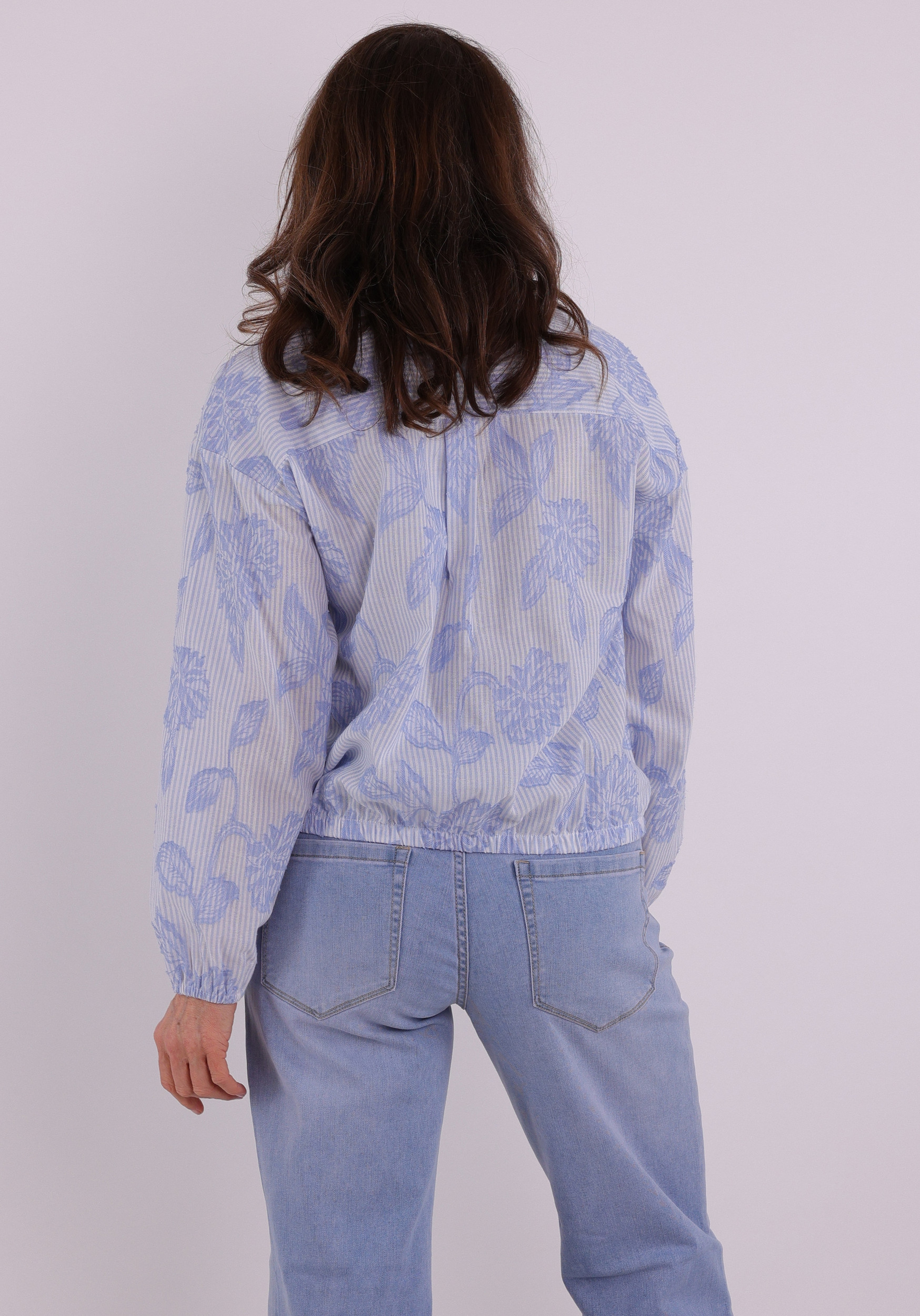 Tramontana Blouse flower stripe O12-19-301 Licht blauw