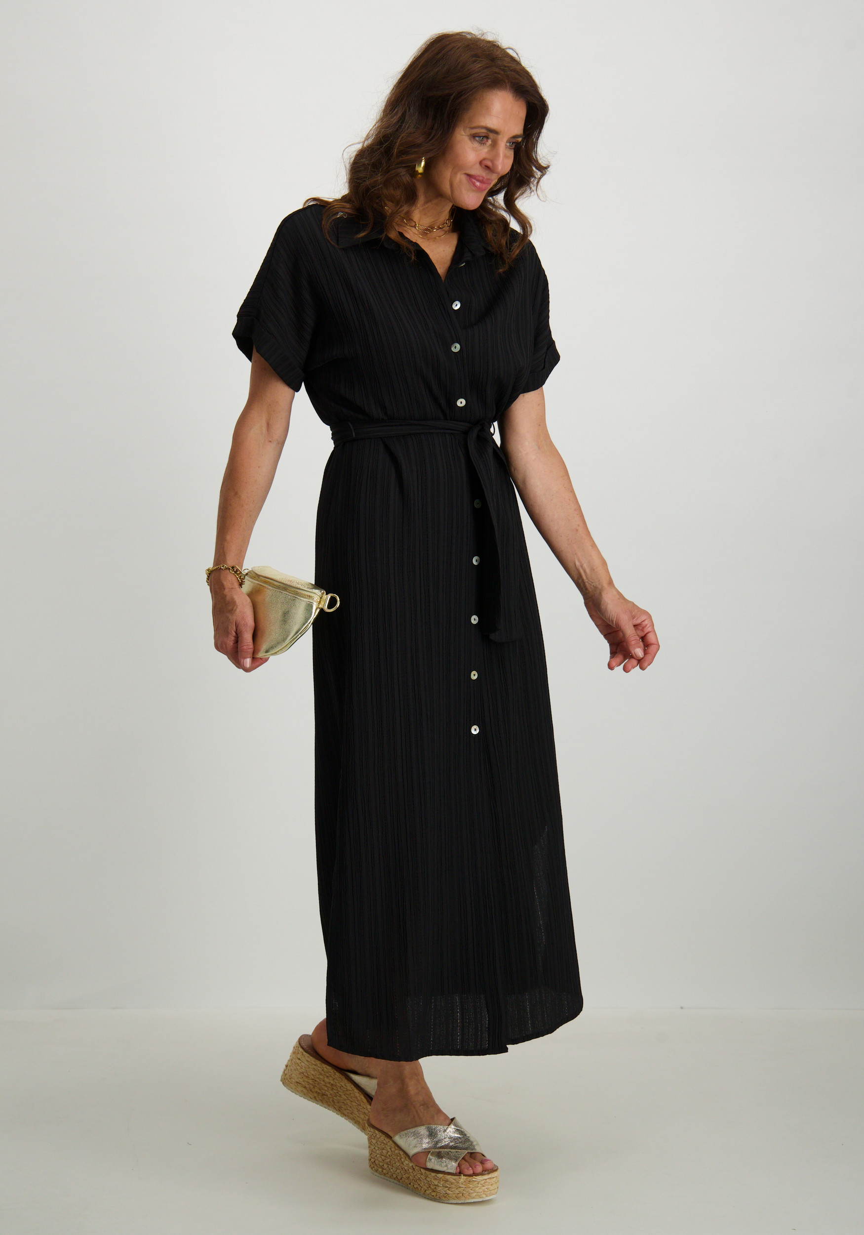 Tramontana Jurk Crinkled S01-16-501 Zwart