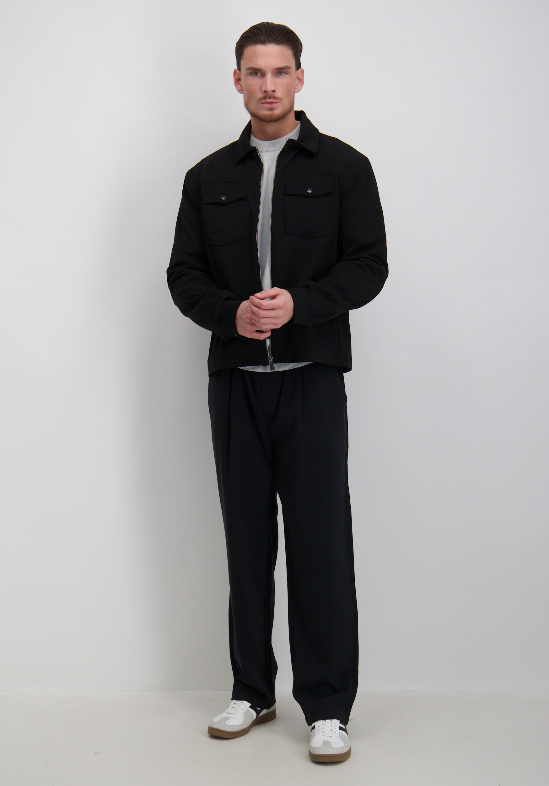 Malelions Overshirt MM3-AW25-01 Zwart