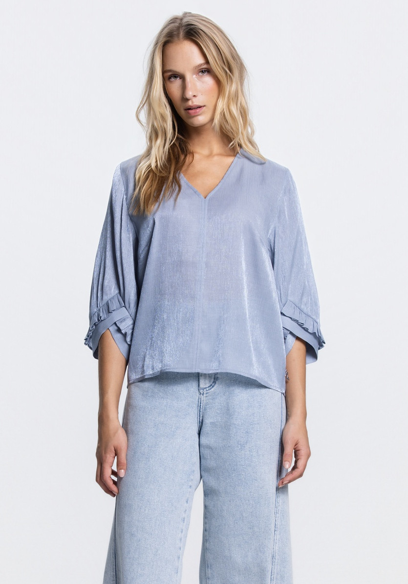 Jansen Amsterdam Blouse NISA SS26 Licht blauw