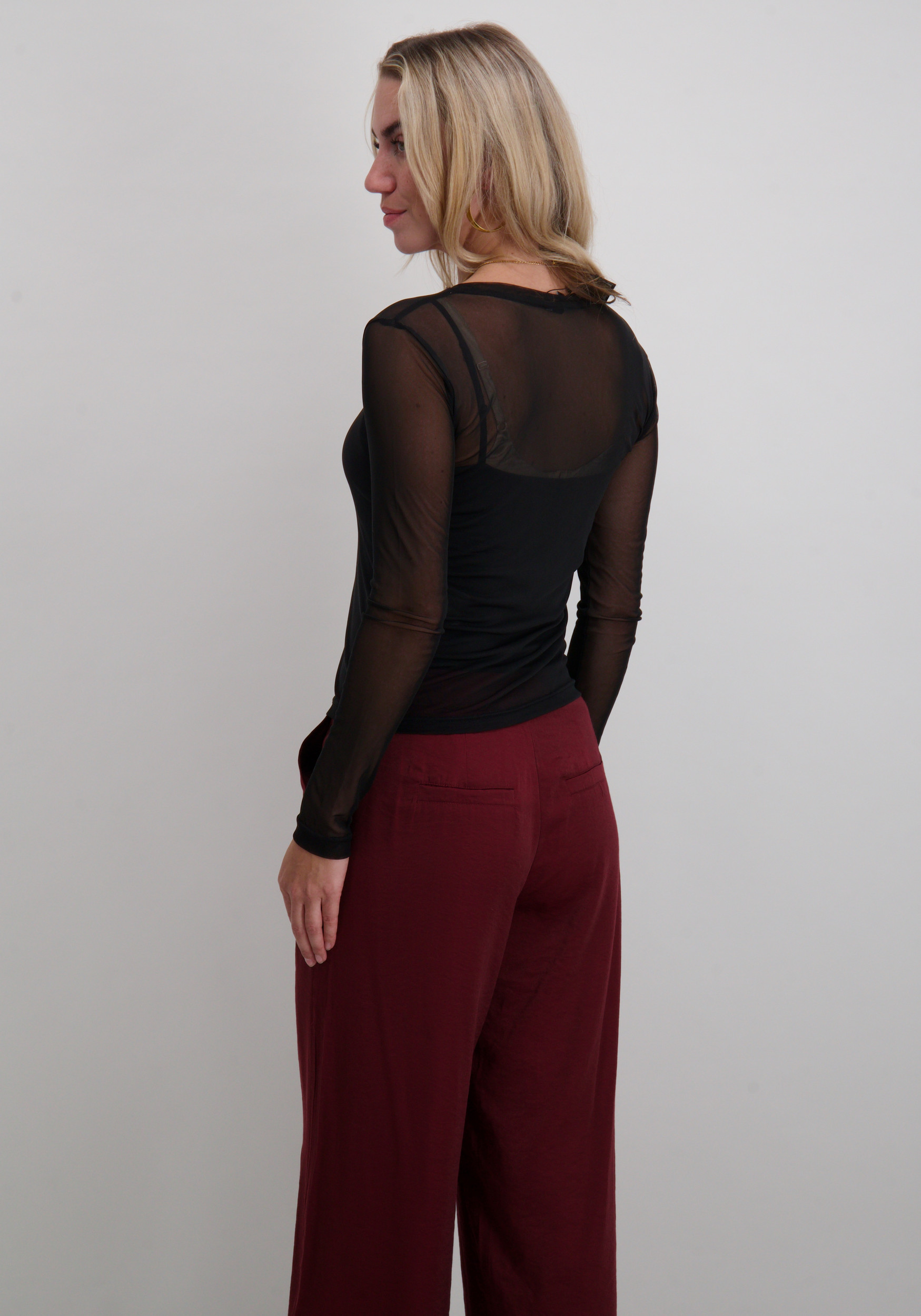 VERO MODA Mesh top Lova 10340014 Zwart